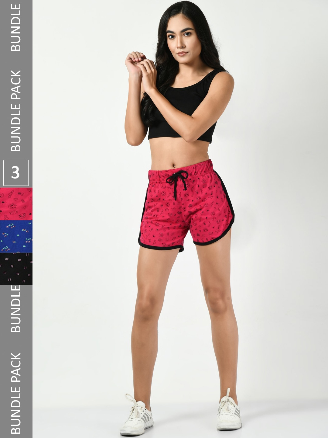 BAESD Women Pack Of 3 Conversational Printed High-Rise Pure Cotton Regular Shorts, Red
BAESD Women Pack Of 3 Conversational Printed High-Rise Pure Cotton Regular Shorts, Red