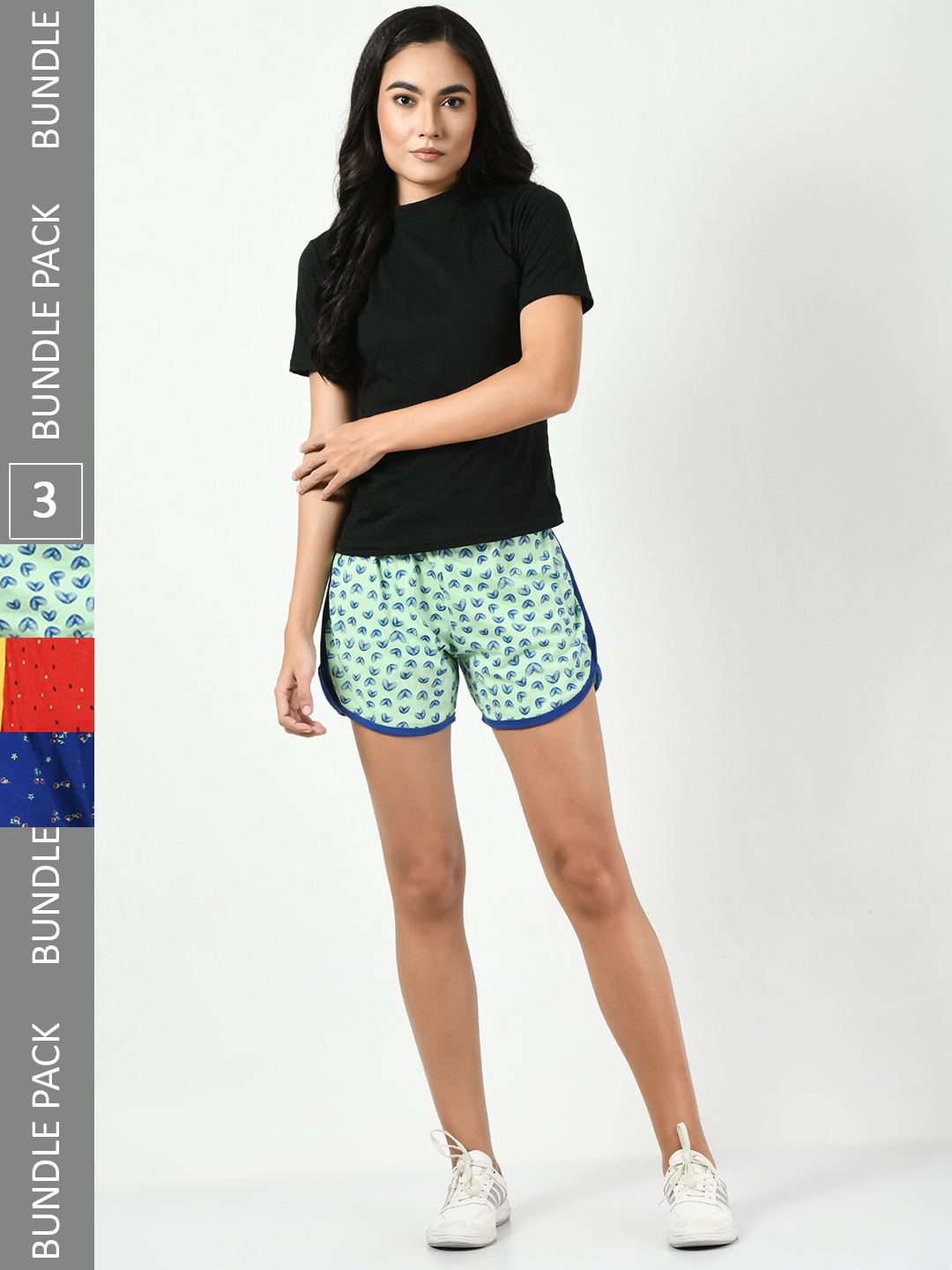 BAESD Women Pack of 3 Conversational Printed High-Rise Pure Cotton Regular Shorts, Sea green
BAESD Women Pack of 3 Conversational Printed High-Rise Pure Cotton Regular Shorts, Sea green