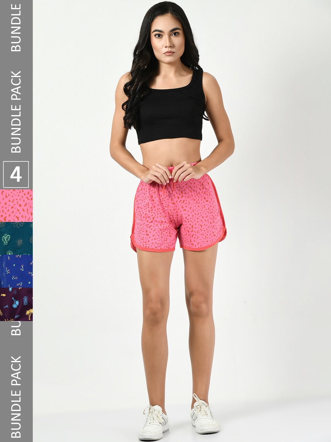 BAESD Women Pack of 4 Conversational Printed High-Rise Pure Cotton Regular Shorts, Pink
BAESD Women Pack of 4 Conversational Printed High-Rise Pure Cotton Regular Shorts, Pink