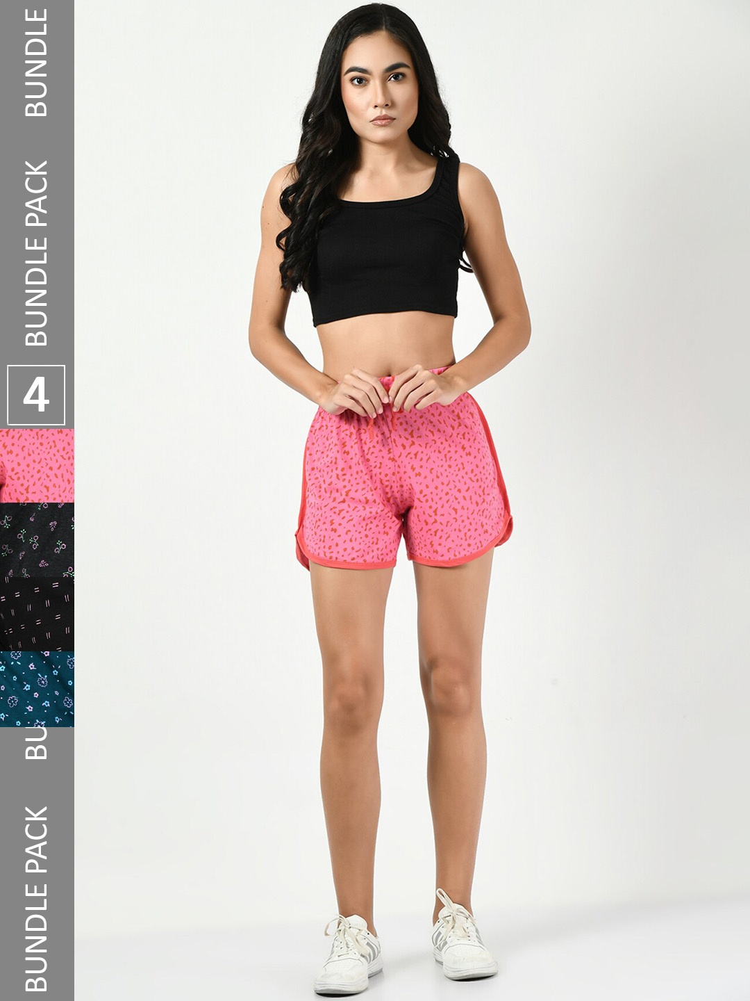 BAESD Women Pack of 4 Conversational Printed High-Rise Pure Cotton Regular Shorts, Pink
BAESD Women Pack of 4 Conversational Printed High-Rise Pure Cotton Regular Shorts, Pink