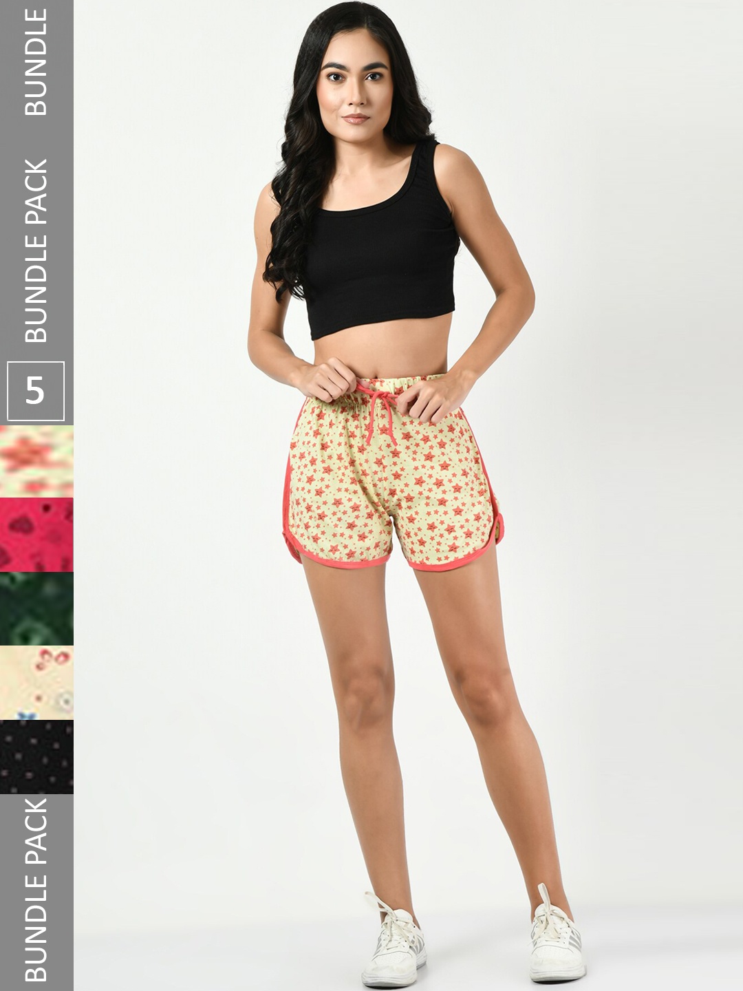 BAESD Women Pack Of 5 Conversational Printed High-Rise Pure Cotton Regular Shorts, Beige
BAESD Women Pack Of 5 Conversational Printed High-Rise Pure Cotton Regular Shorts, Beige