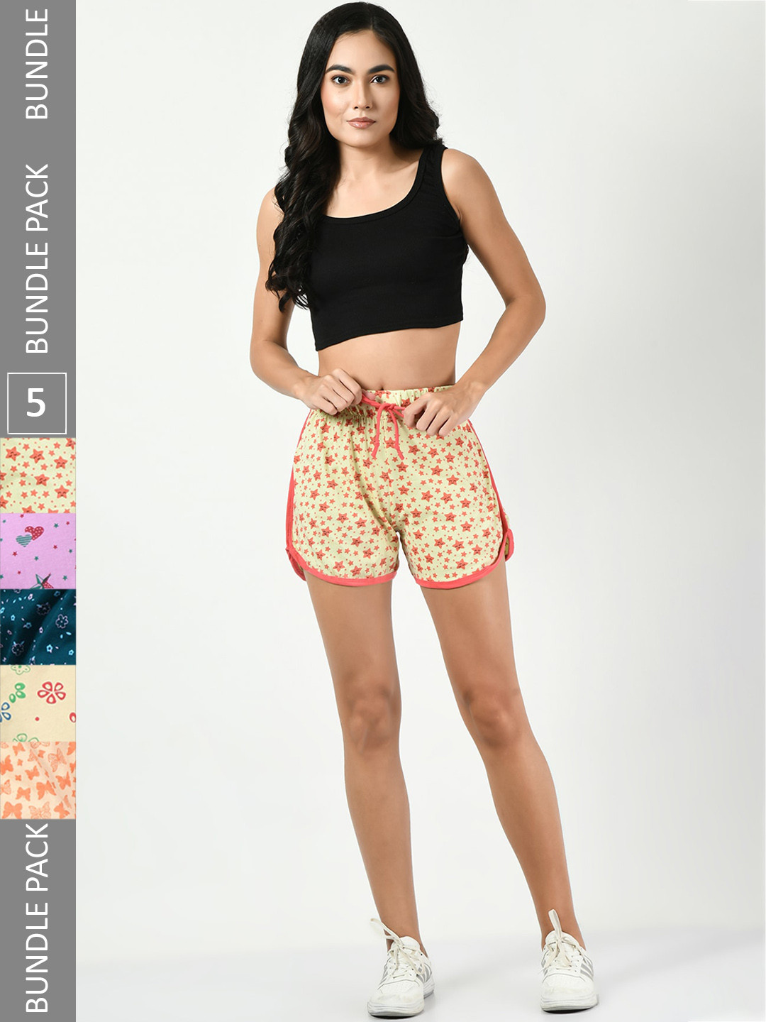 BAESD Women Pack of 5 Conversational Printed High-Rise Pure Cotton Regular Shorts, Cream
BAESD Women Pack of 5 Conversational Printed High-Rise Pure Cotton Regular Shorts, Cream