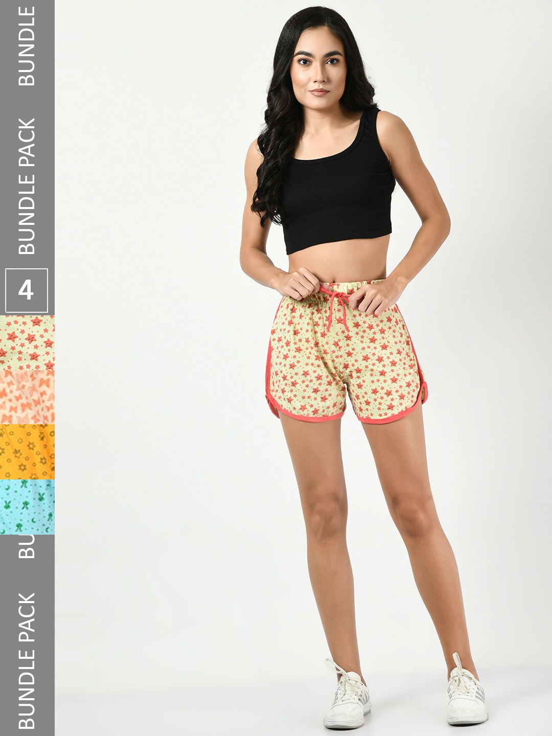 BAESD Women Pack Of 4 Conversational Printed High-Rise Pure Cotton Hot Pants, Yellow
BAESD Women Pack Of 4 Conversational Printed High-Rise Pure Cotton Hot Pants, Yellow