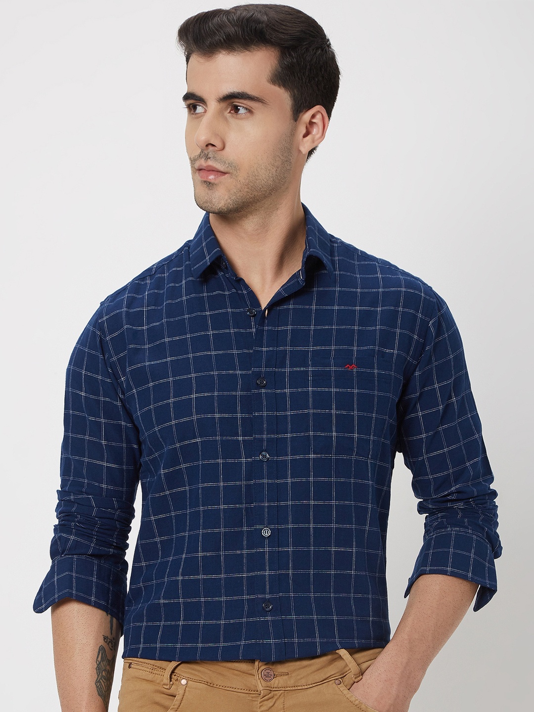 Mufti Grid Tattersall Checked Slim Fit Opaque Regular Fit Cotton Casual Shirt, Navy blue
Mufti Grid Tattersall Checked Slim Fit Opaque Regular Fit Cotton Casual Shirt, Navy blue