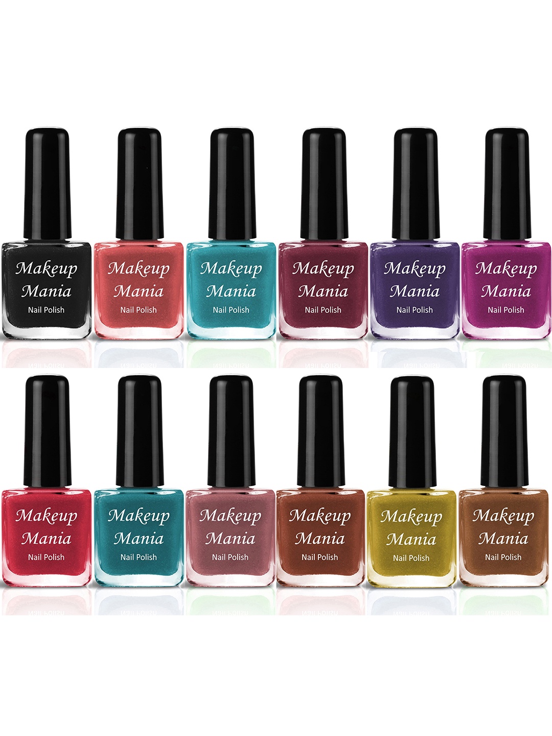 Makeup Mania Set of 12 High-Shine Long-Lasting Non-Toxic Nail Polish 6ml Each - Shade 202, Multi
Makeup Mania Set of 12 High-Shine Long-Lasting Non-Toxic Nail Polish 6ml Each - Shade 202, Multi