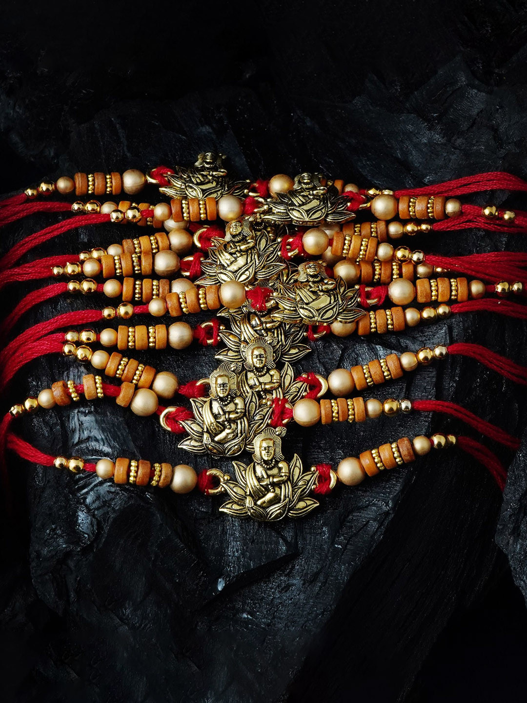 MANSIYAORANGE Men Set Of 12 Artificial Beads & Bal Krishna Cotton Charm Rakhi, Red
MANSIYAORANGE Men Set Of 12 Artificial Beads & Bal Krishna Cotton Charm Rakhi, Red