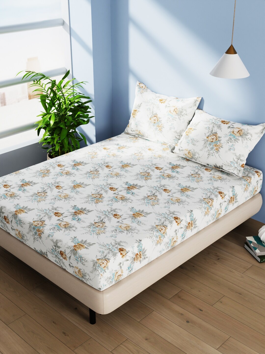 BIANCA Off White & Brown Floral Pure Cotton 140 TC Queen Bedsheet with 2 Pillow Covers
BIANCA Off White & Brown Floral Pure Cotton 140 TC Queen Bedsheet with 2 Pillow Covers