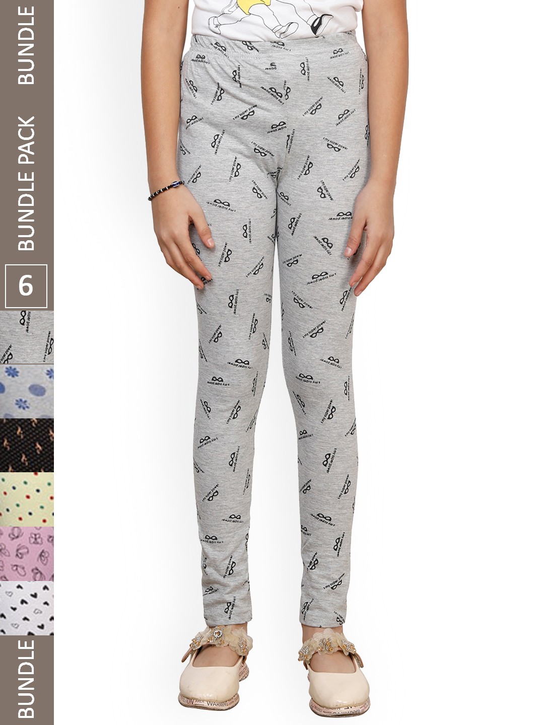 IndiWeaves Girls Pack Of 6 Super Soft Pure Cotton Allover Printed Ankle Length Leggings, White
IndiWeaves Girls Pack Of 6 Super Soft Pure Cotton Allover Printed Ankle Length Leggings, White