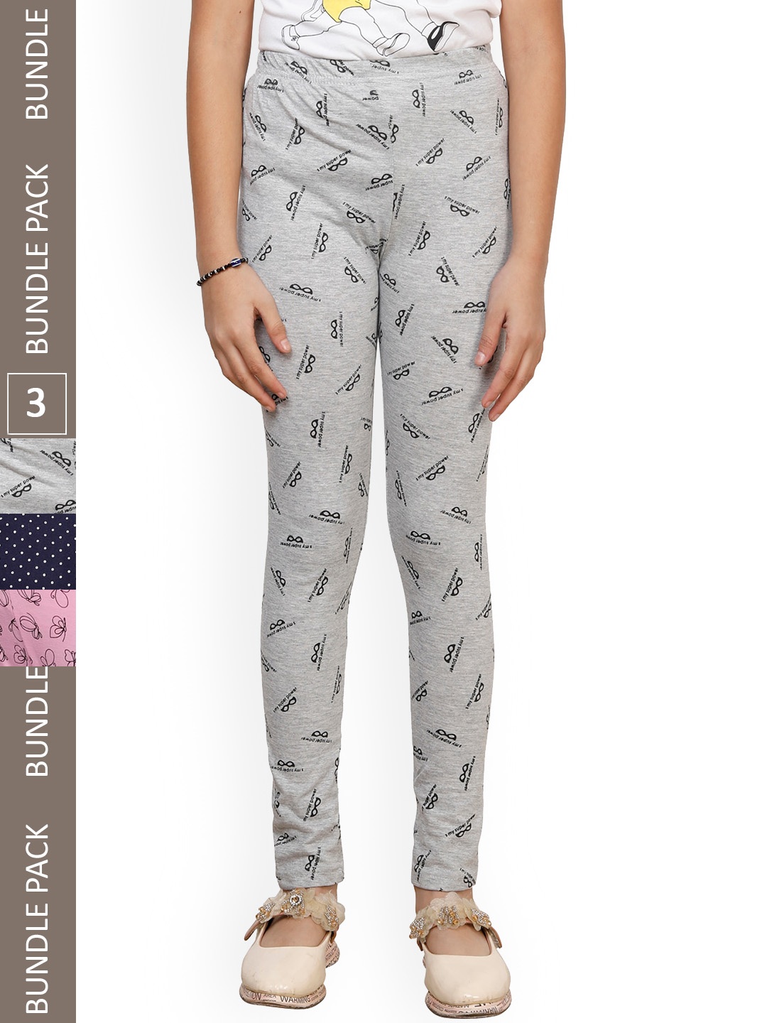 IndiWeaves Girls Pack Of 3 Printed Pure Cotton Ankle-Length Super Soft Leggings, Grey
IndiWeaves Girls Pack Of 3 Printed Pure Cotton Ankle-Length Super Soft Leggings, Grey