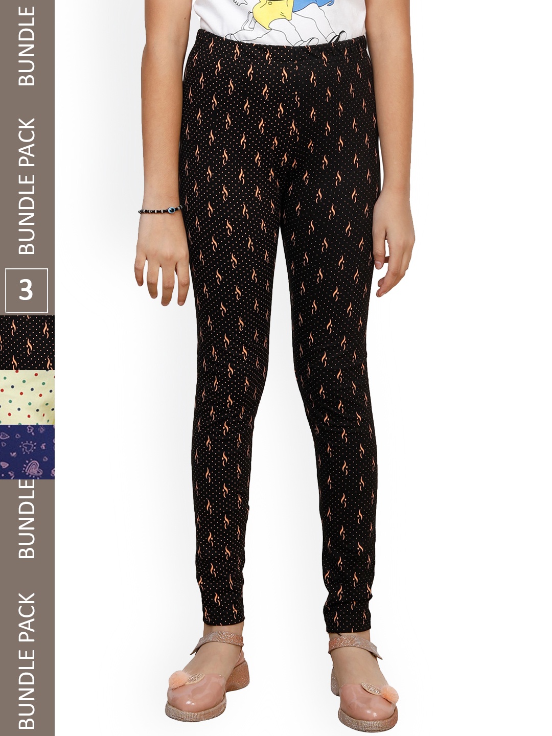 IndiWeaves Girls Pack of 3 Printed Super Soft Pure Cotton Ankle-Length Leggings, Black
IndiWeaves Girls Pack of 3 Printed Super Soft Pure Cotton Ankle-Length Leggings, Black