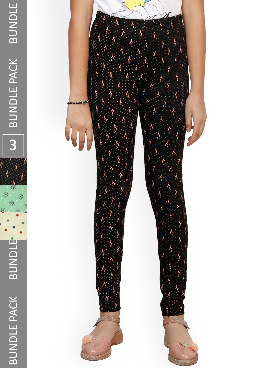 IndiWeaves Girls Pack of 3 Printed Super Soft Pure Cotton Ankle-Length Leggings, Black
IndiWeaves Girls Pack of 3 Printed Super Soft Pure Cotton Ankle-Length Leggings, Black