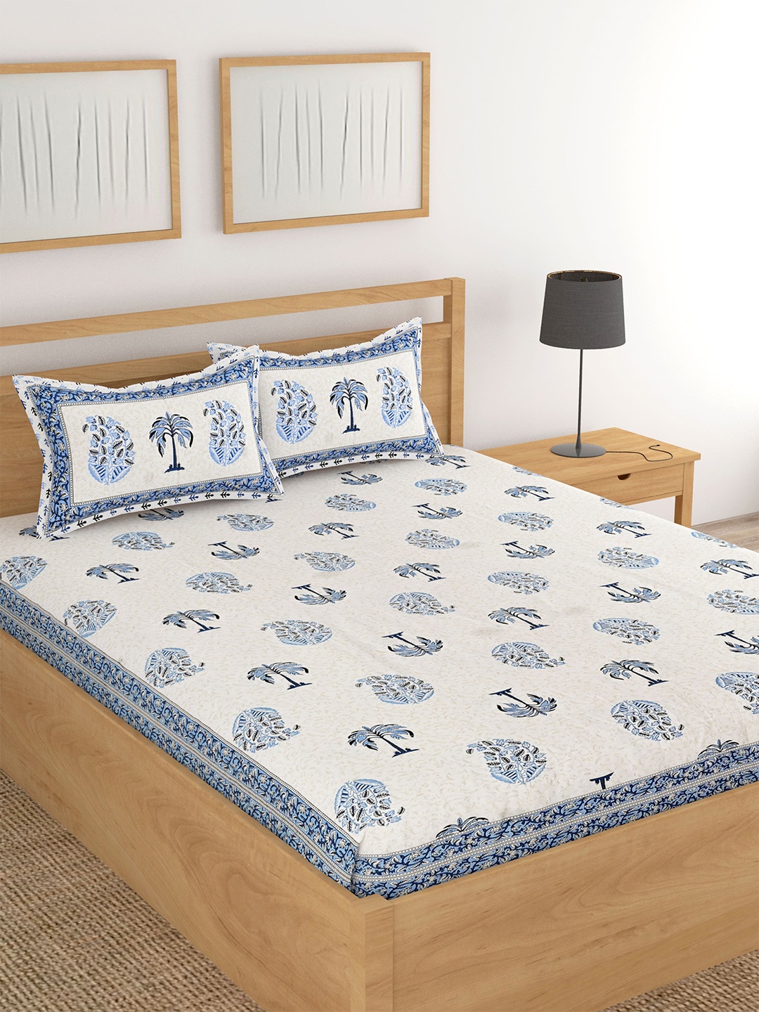 Lali Prints Blue & White Floral Printed 180 TC King Cotton Bedsheet With 2 Pillow Covers
Lali Prints Blue & White Floral Printed 180 TC King Cotton Bedsheet With 2 Pillow Covers