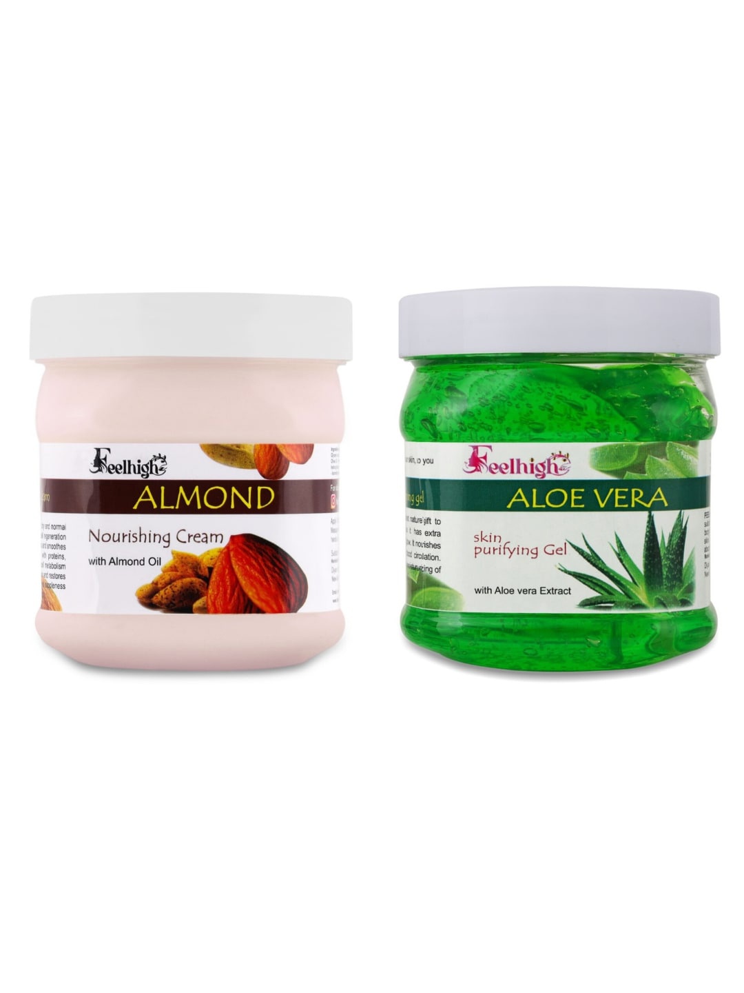 FEELHIGH Set Of 2 Almond Cream & Aloe Vera Skin Purifying Gel -500ml Each, Green
FEELHIGH Set Of 2 Almond Cream & Aloe Vera Skin Purifying Gel -500ml Each, Green