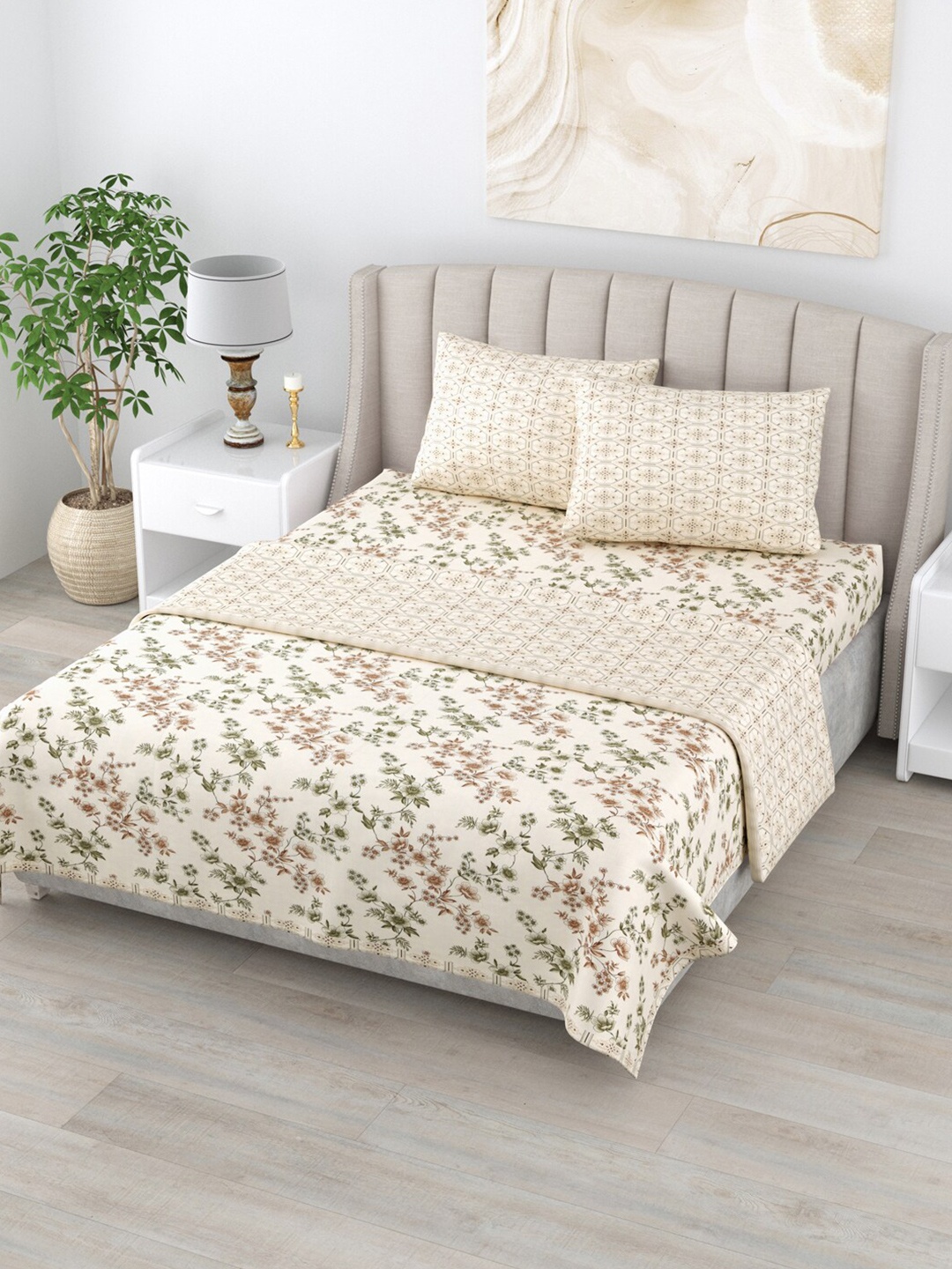 Home Fresh Rosemary Beige & Green Floral AC Room Pure Cotton 210 GSM Double Bedding Set
Home Fresh Rosemary Beige & Green Floral AC Room Pure Cotton 210 GSM Double Bedding Set