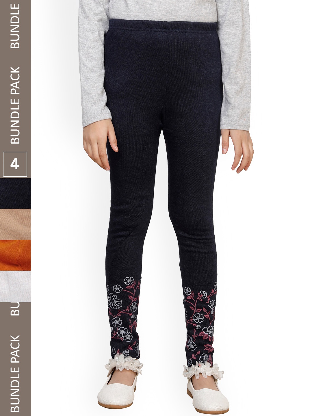IndiWeaves Girls Pack Of 4 Printed Woolen Ankle Length Leggings, Navy blue
IndiWeaves Girls Pack Of 4 Printed Woolen Ankle Length Leggings, Navy blue