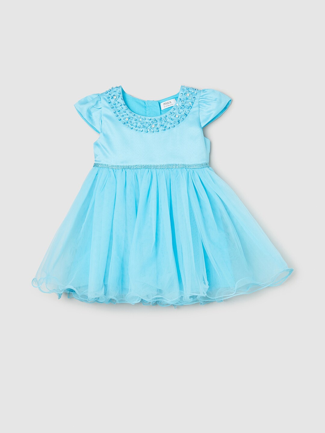 max Infants Girls Cap Sleeves Embellished Detailed Pure Cotton Fit & Flare Dress, Blue
max Infants Girls Cap Sleeves Embellished Detailed Pure Cotton Fit & Flare Dress, Blue
