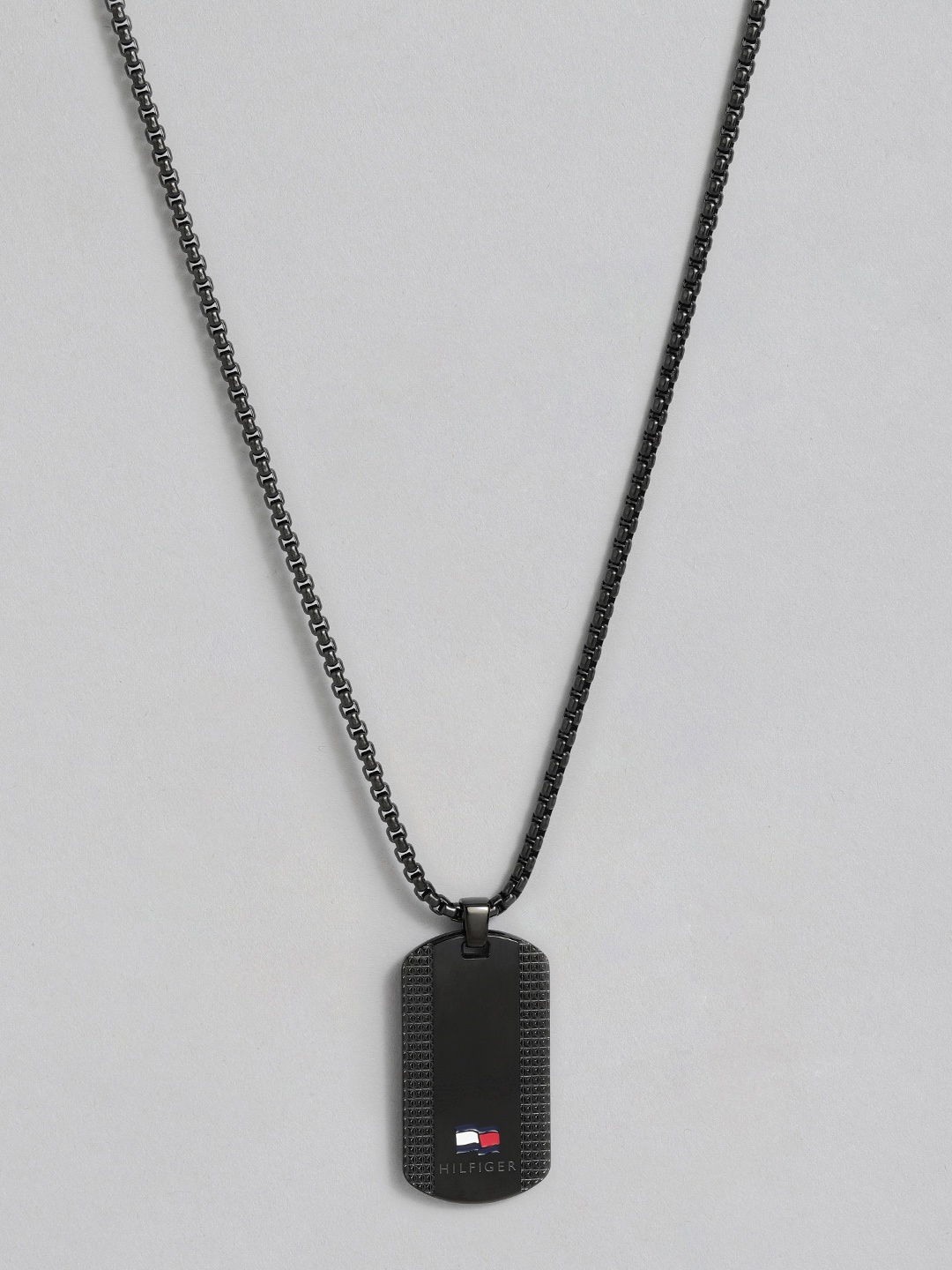 Tommy Hilfiger Men Stainless Steel Geometric Pendant with Nelson H-Link Chain, Black
Tommy Hilfiger Men Stainless Steel Geometric Pendant with Nelson H-Link Chain, Black