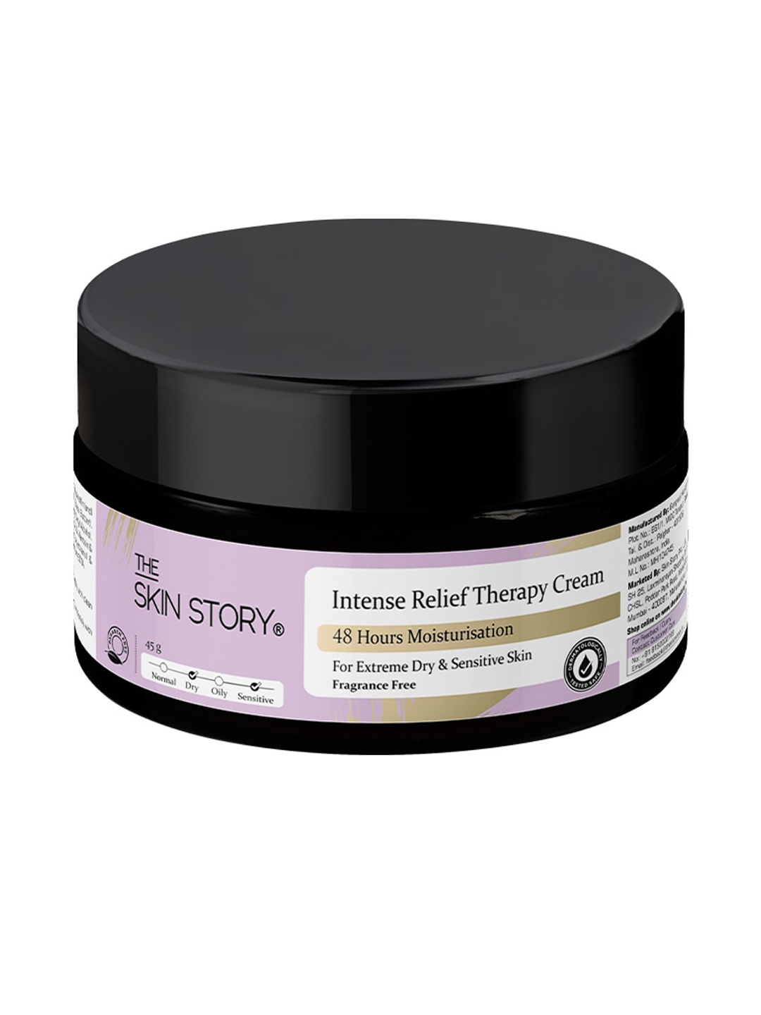 THE SKIN STORY Intense Relief Therapy Moisturiser for Extreme Dry & Sensitive Skin - 45g, Black
THE SKIN STORY Intense Relief Therapy Moisturiser for Extreme Dry & Sensitive Skin - 45g, Black