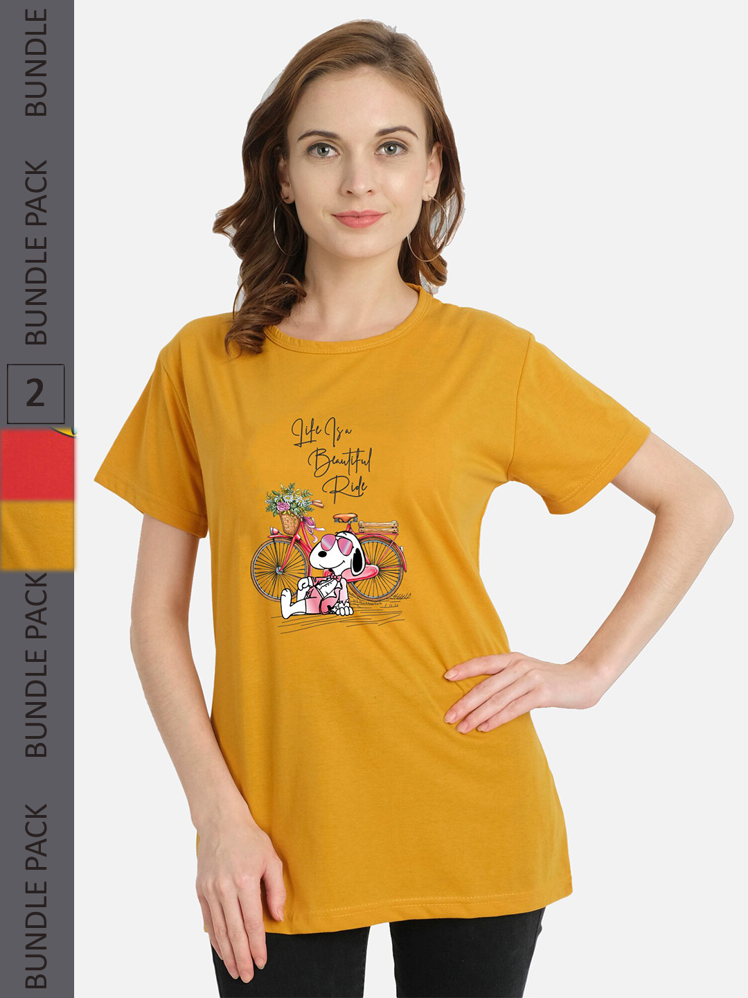 CHOZI Pack Of 2 Printed Round Neck Cotton Regular T-shirts, Mustard
CHOZI Pack Of 2 Printed Round Neck Cotton Regular T-shirts, Mustard