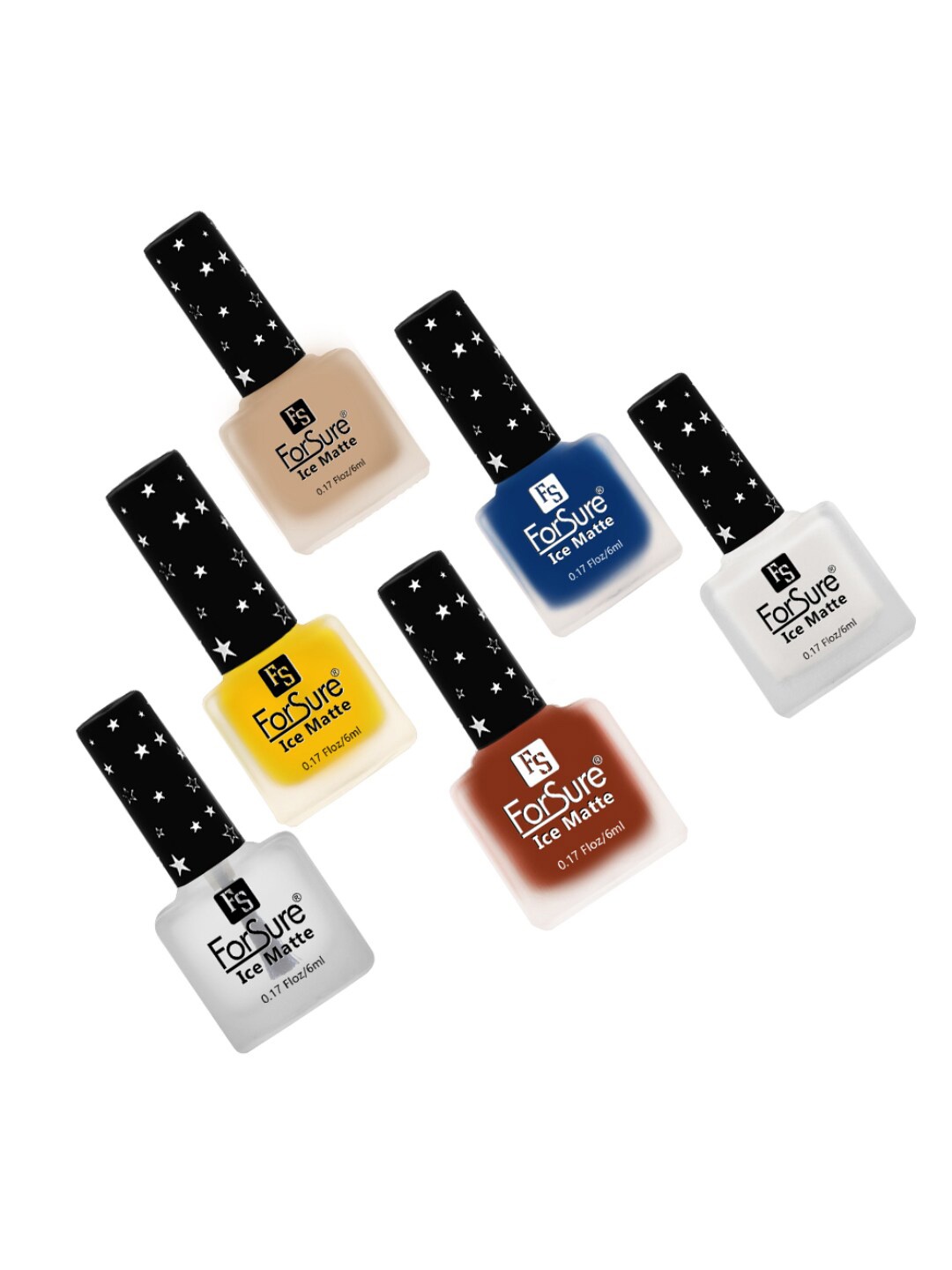 ForSure Set of 6 Ice Matte Quick Dry Chip & Shock Resistant Nail Polish - 6 ml each, Multi
ForSure Set of 6 Ice Matte Quick Dry Chip & Shock Resistant Nail Polish - 6 ml each, Multi