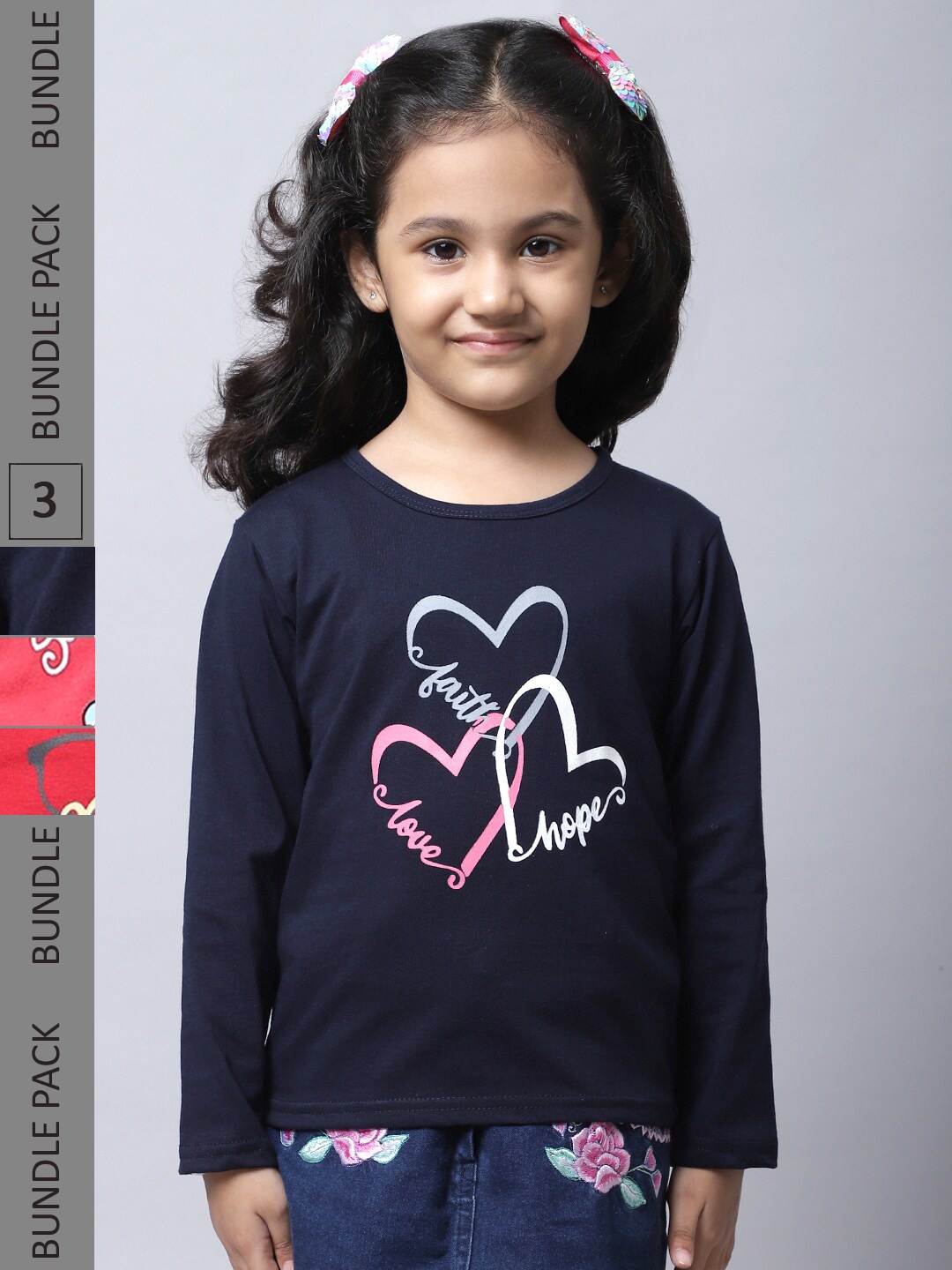 BAESD Girls Pack Of 3 Typography Printed Round Neck Cotton Regular Fit Casual T-Shirt, Navy blue
BAESD Girls Pack Of 3 Typography Printed Round Neck Cotton Regular Fit Casual T-Shirt, Navy blue