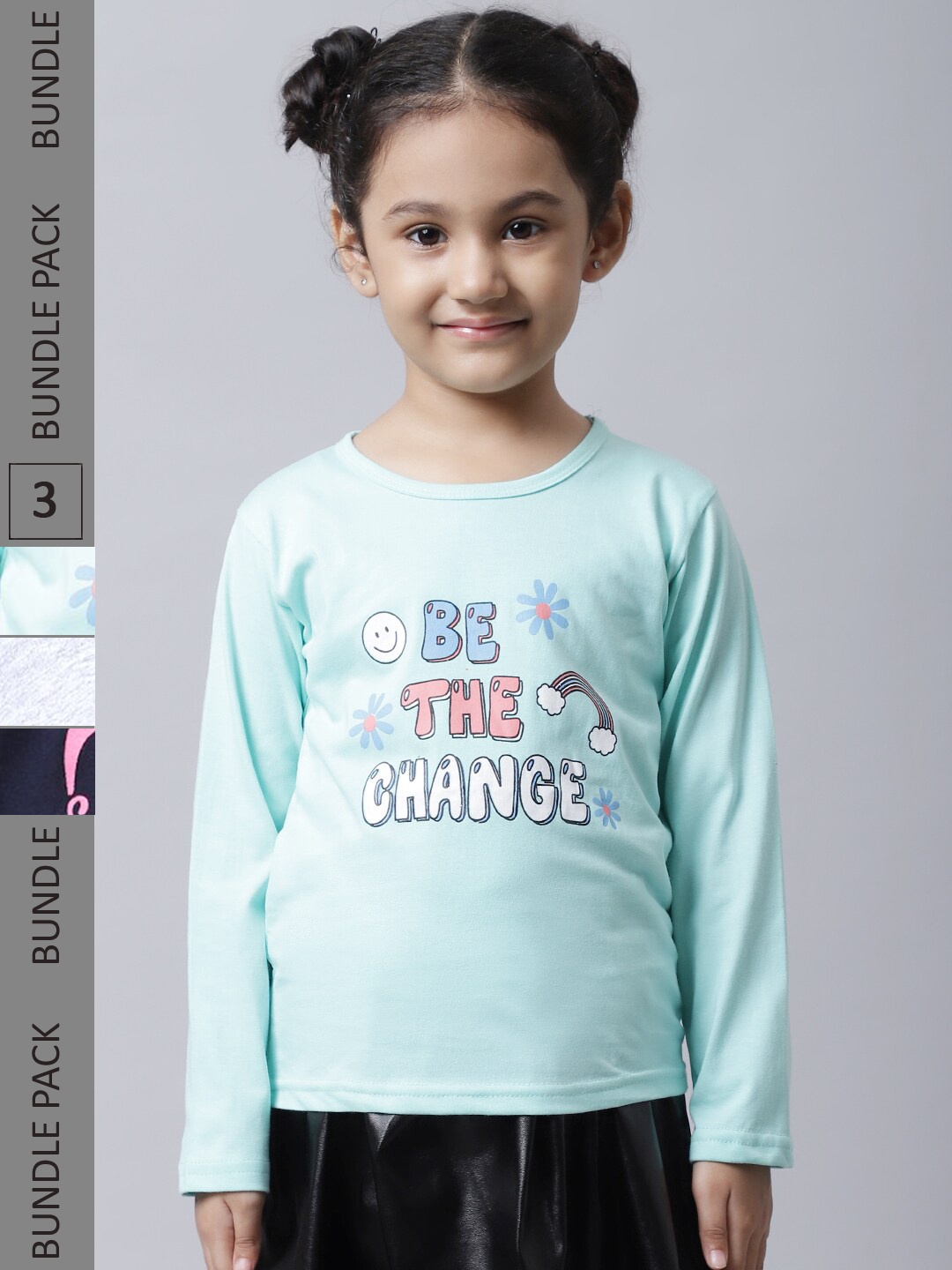 BAESD Girl Pack Of 3 Typographic Printed Long Sleeves Cotton T-Shirt, Green
BAESD Girl Pack Of 3 Typographic Printed Long Sleeves Cotton T-Shirt, Green