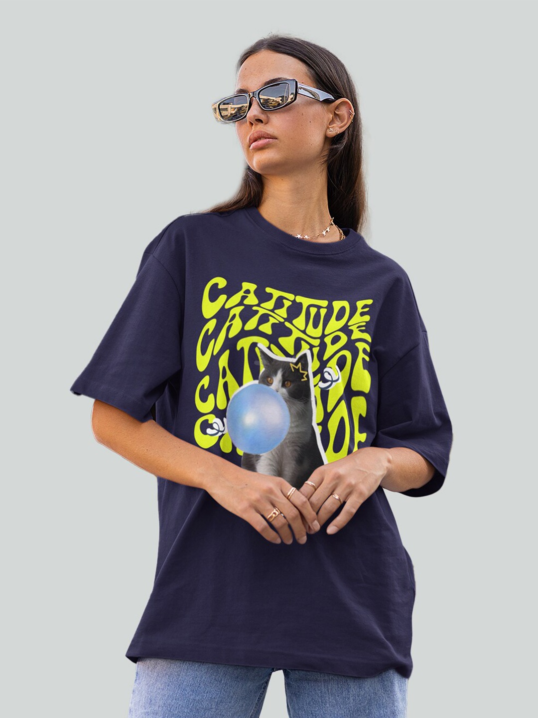Bloopers Store Typography Printed Drop Shoulder Oversized Pure Cotton T-shirt, Navy blue
Bloopers Store Typography Printed Drop Shoulder Oversized Pure Cotton T-shirt, Navy blue