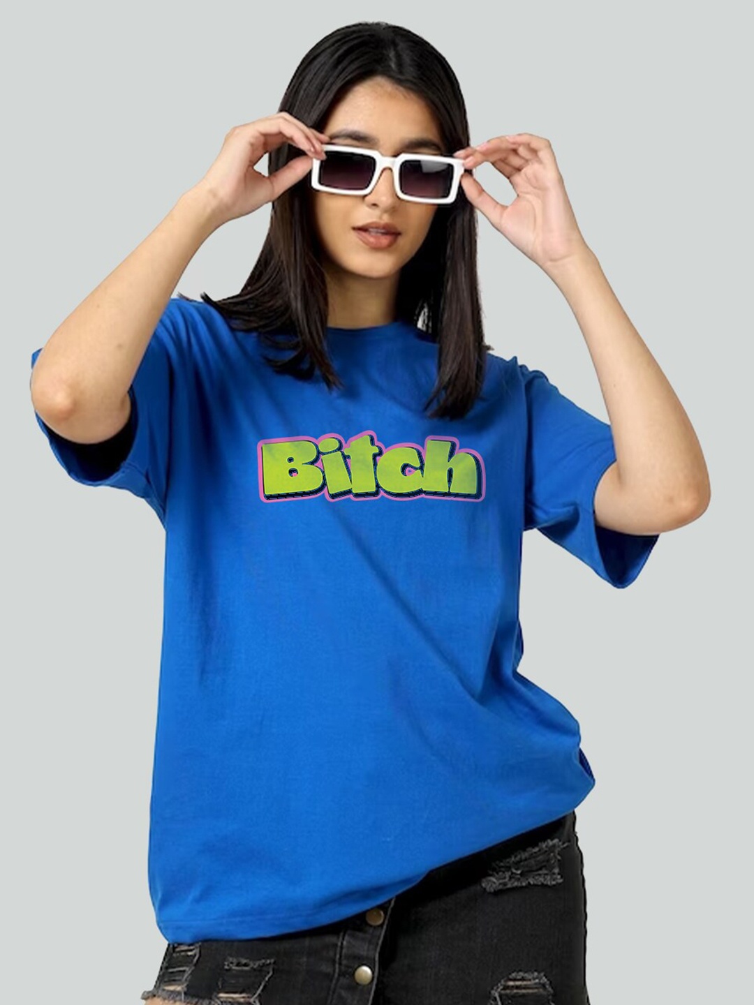 Bloopers Store Typography Printed Drop Shoulder Oversized Pure Cotton T-shirt, Blue
Bloopers Store Typography Printed Drop Shoulder Oversized Pure Cotton T-shirt, Blue