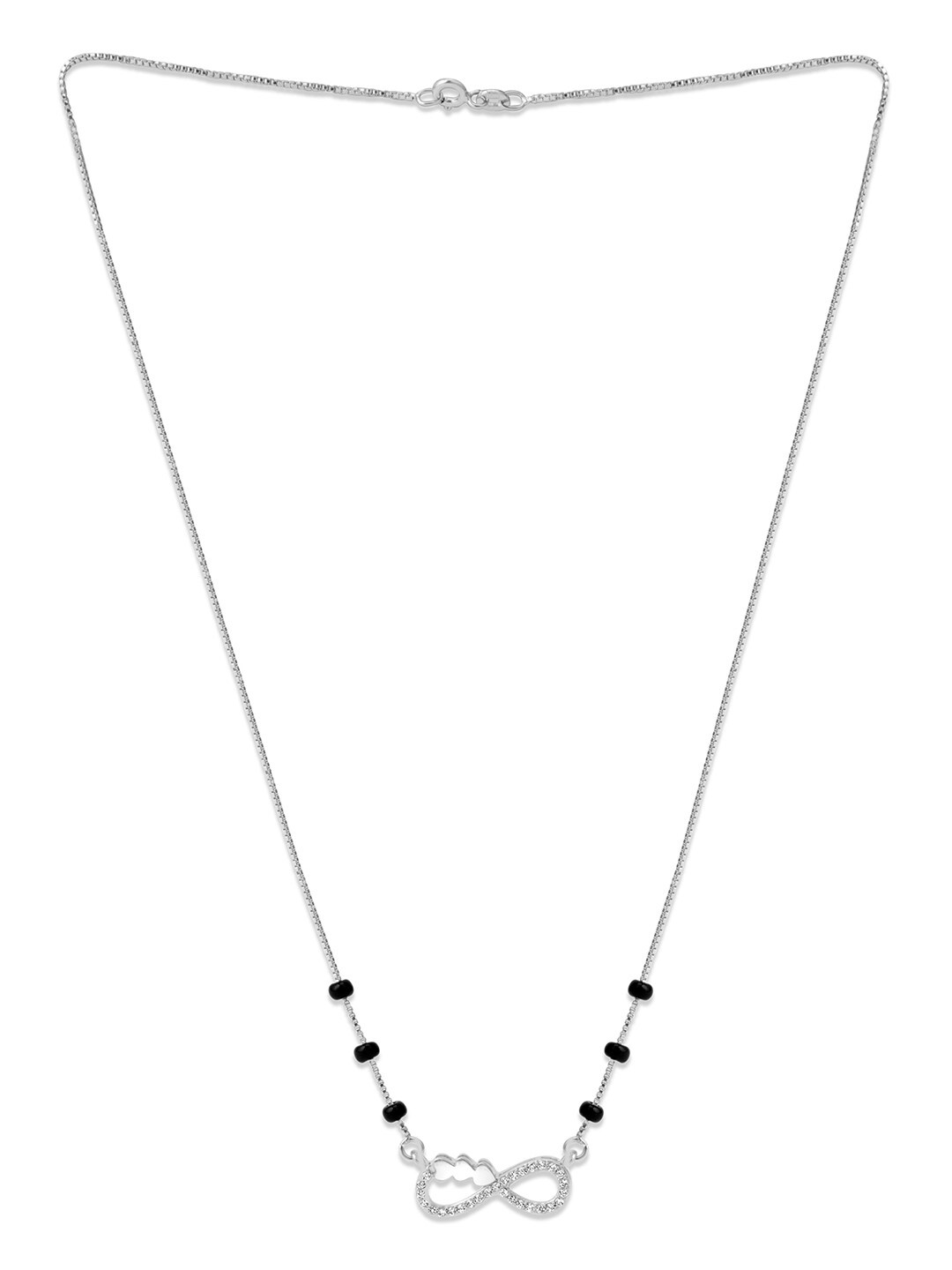 March by FableStreet Rhodium-Plated Zircon Studded Infinite Love Mangalsutra, Silver
March by FableStreet Rhodium-Plated Zircon Studded Infinite Love Mangalsutra, Silver