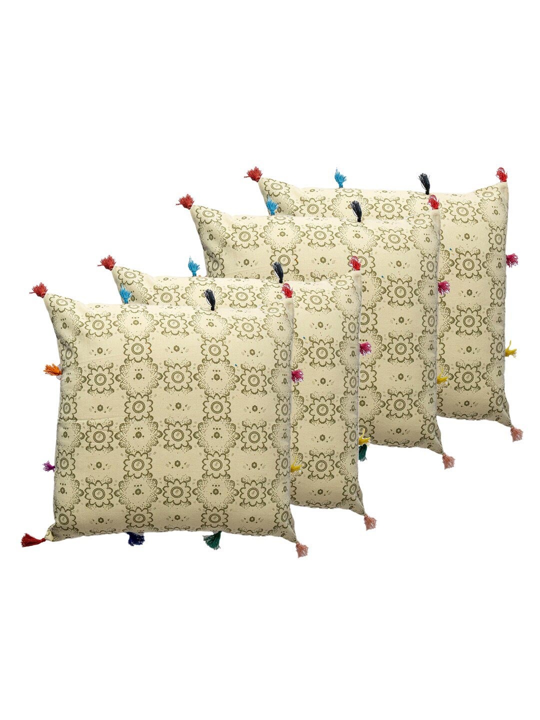 Contrast Living Cream-Coloured & Grey 4 Pieces Floral Printed Cotton Square Cushion Covers
Contrast Living Cream-Coloured & Grey 4 Pieces Floral Printed Cotton Square Cushion Covers