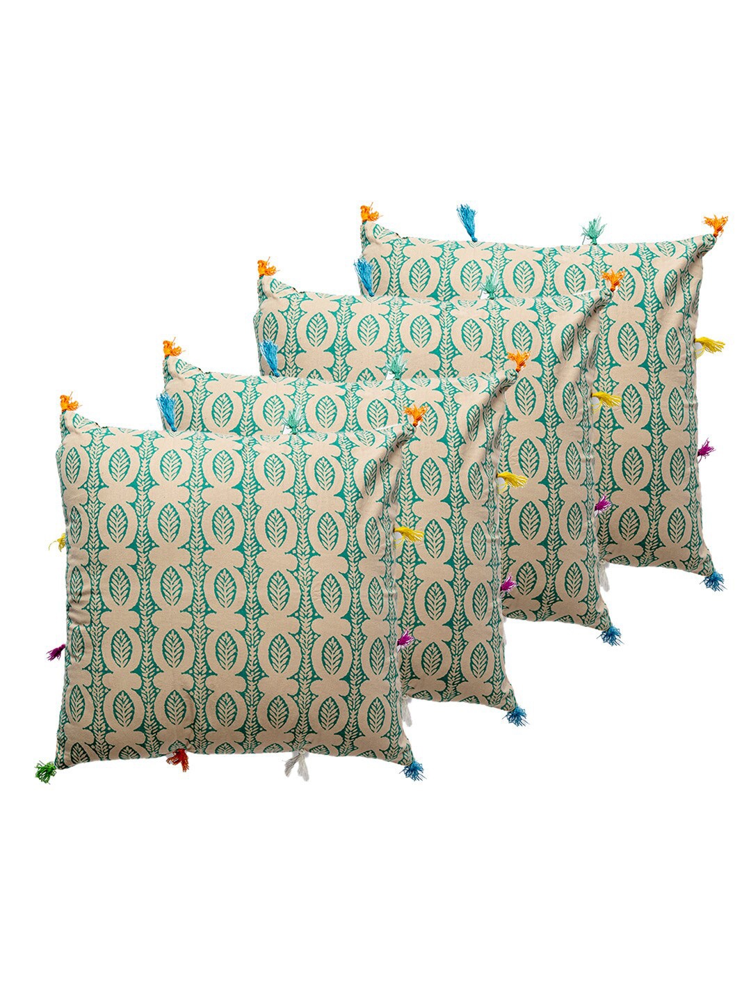 Contrast Living Beige & Green 4 Pieces Ethnic Motifs Cotton Square Cushion Covers
Contrast Living Beige & Green 4 Pieces Ethnic Motifs Cotton Square Cushion Covers
