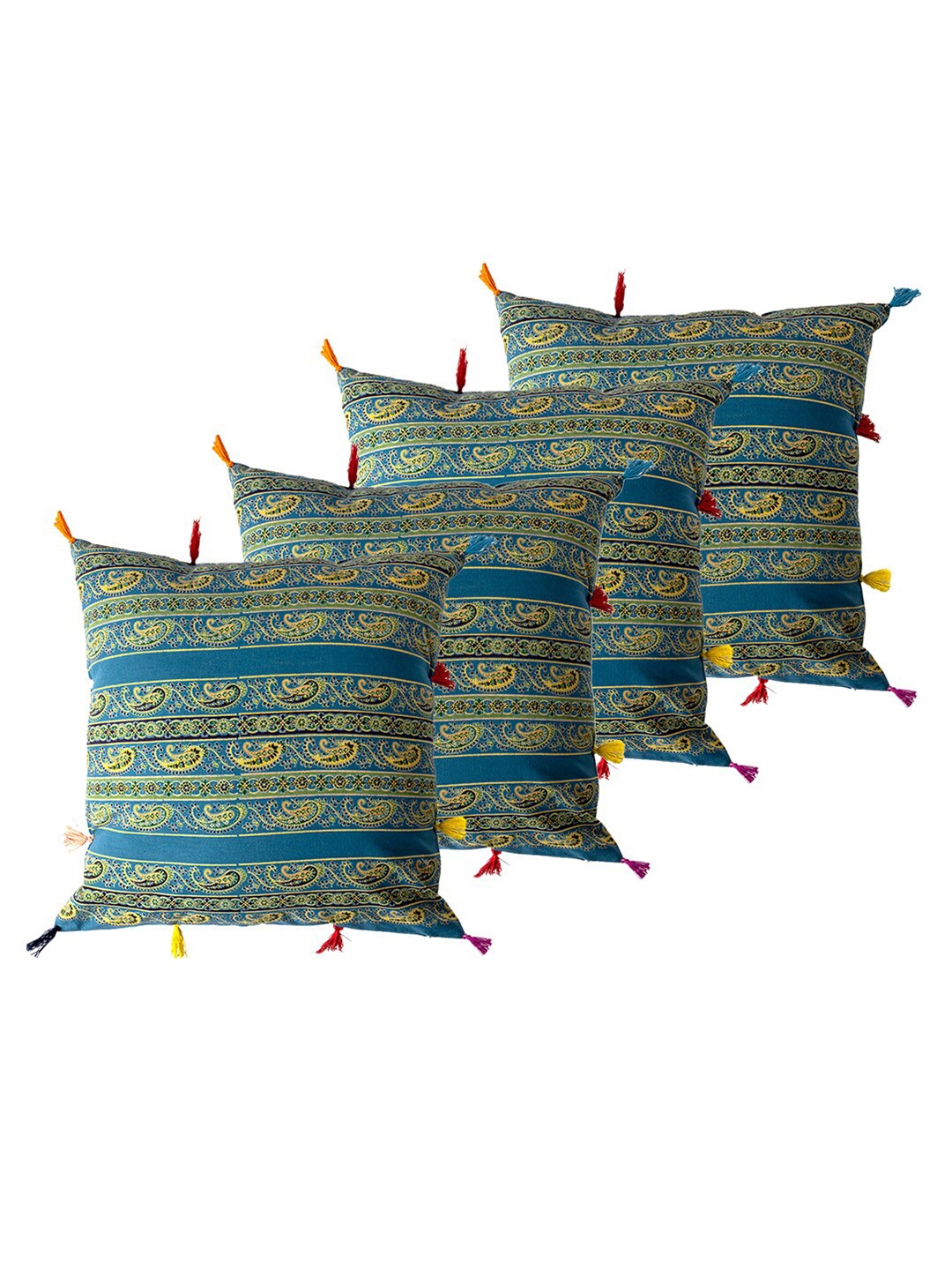 Contrast Living Blue & Yellow 4 Pieces Ethnic Motifs Printed Cotton Square Cushion Covers
Contrast Living Blue & Yellow 4 Pieces Ethnic Motifs Printed Cotton Square Cushion Covers