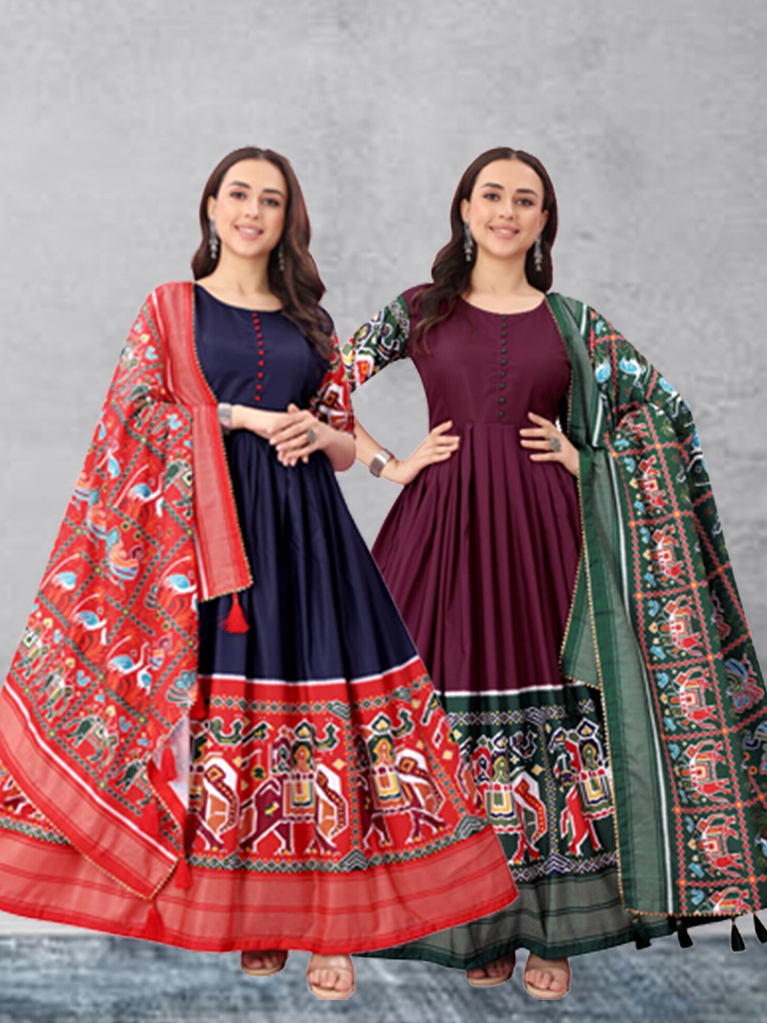 N N ENTERPRISE A Selection of 2 Ethnic Motif Printed Pleated Anarkali Kurta With Dupatta, Blue
N N ENTERPRISE A Selection of 2 Ethnic Motif Printed Pleated Anarkali Kurta With Dupatta, Blue