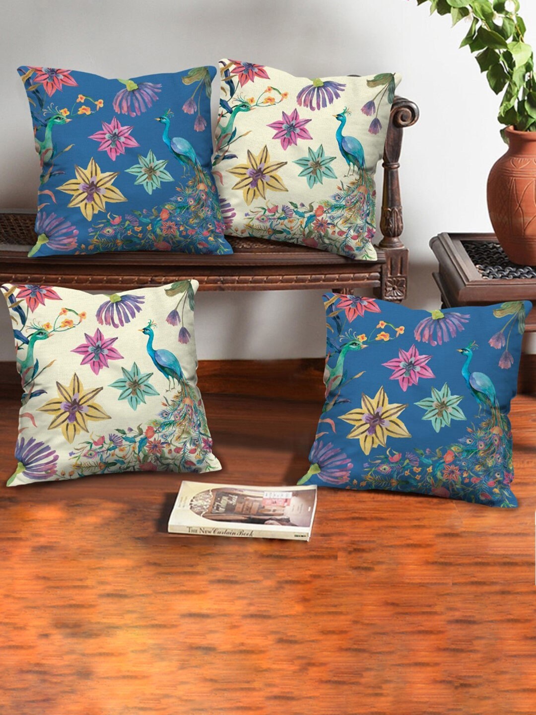 Indigifts Generic Blue & Cream-Coloured 4 Pcs Floral Printed Velvet Square Cushion Covers
Indigifts Generic Blue & Cream-Coloured 4 Pcs Floral Printed Velvet Square Cushion Covers