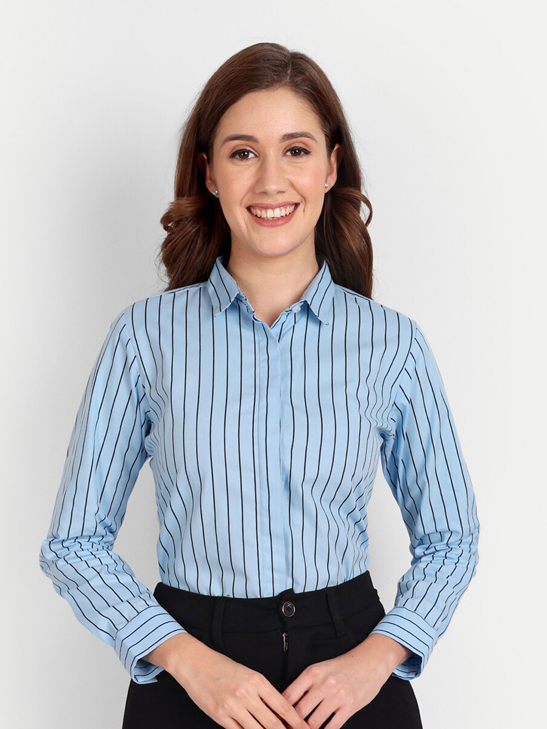 ASCIIBLUES Regular Fit Vertical Stripes Spread Collar Long Sleeve Cotton Formal Shirt, Blue
ASCIIBLUES Regular Fit Vertical Stripes Spread Collar Long Sleeve Cotton Formal Shirt, Blue