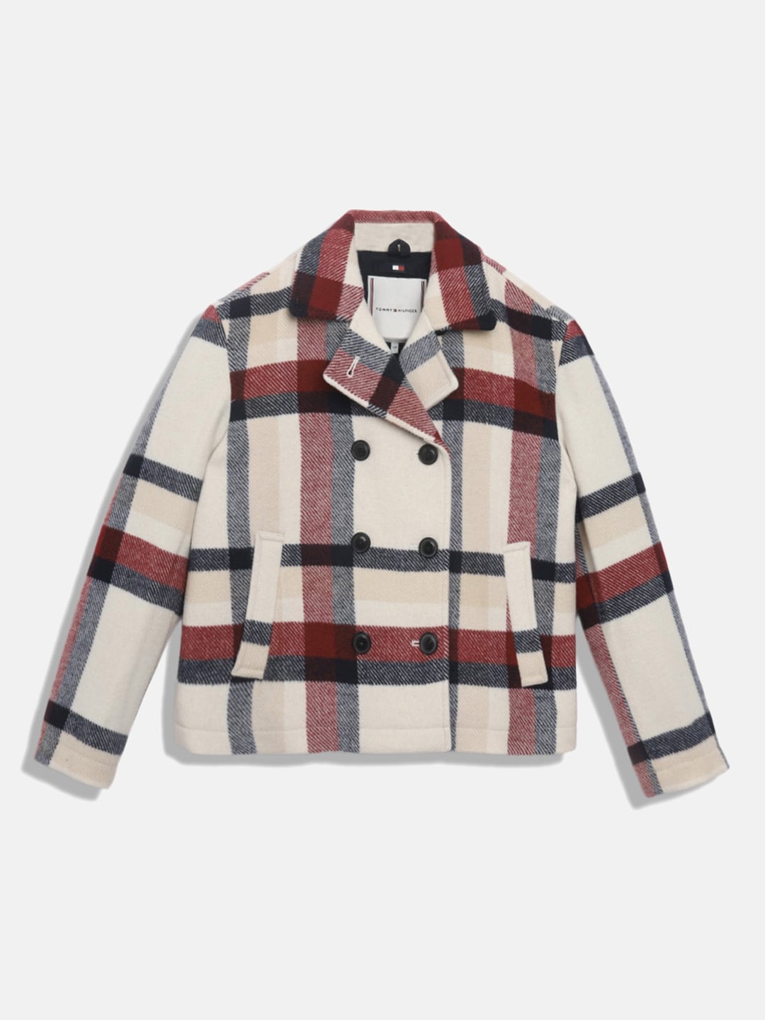 Tommy Hilfiger Girls Checked Notched Lapel Collar Double-Breasted Casual Blazer, White
Tommy Hilfiger Girls Checked Notched Lapel Collar Double-Breasted Casual Blazer, White