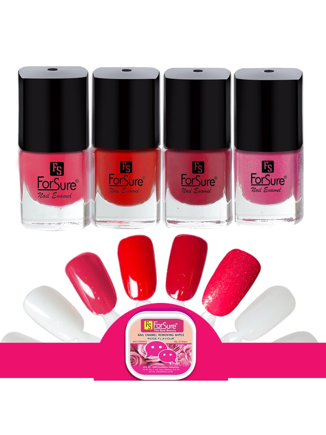 ForSure Trendy Quick Dry Set of 4 Nail Paints - 5ml Each - 101 - 106 - 107 - 108, Multi
ForSure Trendy Quick Dry Set of 4 Nail Paints - 5ml Each - 101 - 106 - 107 - 108, Multi