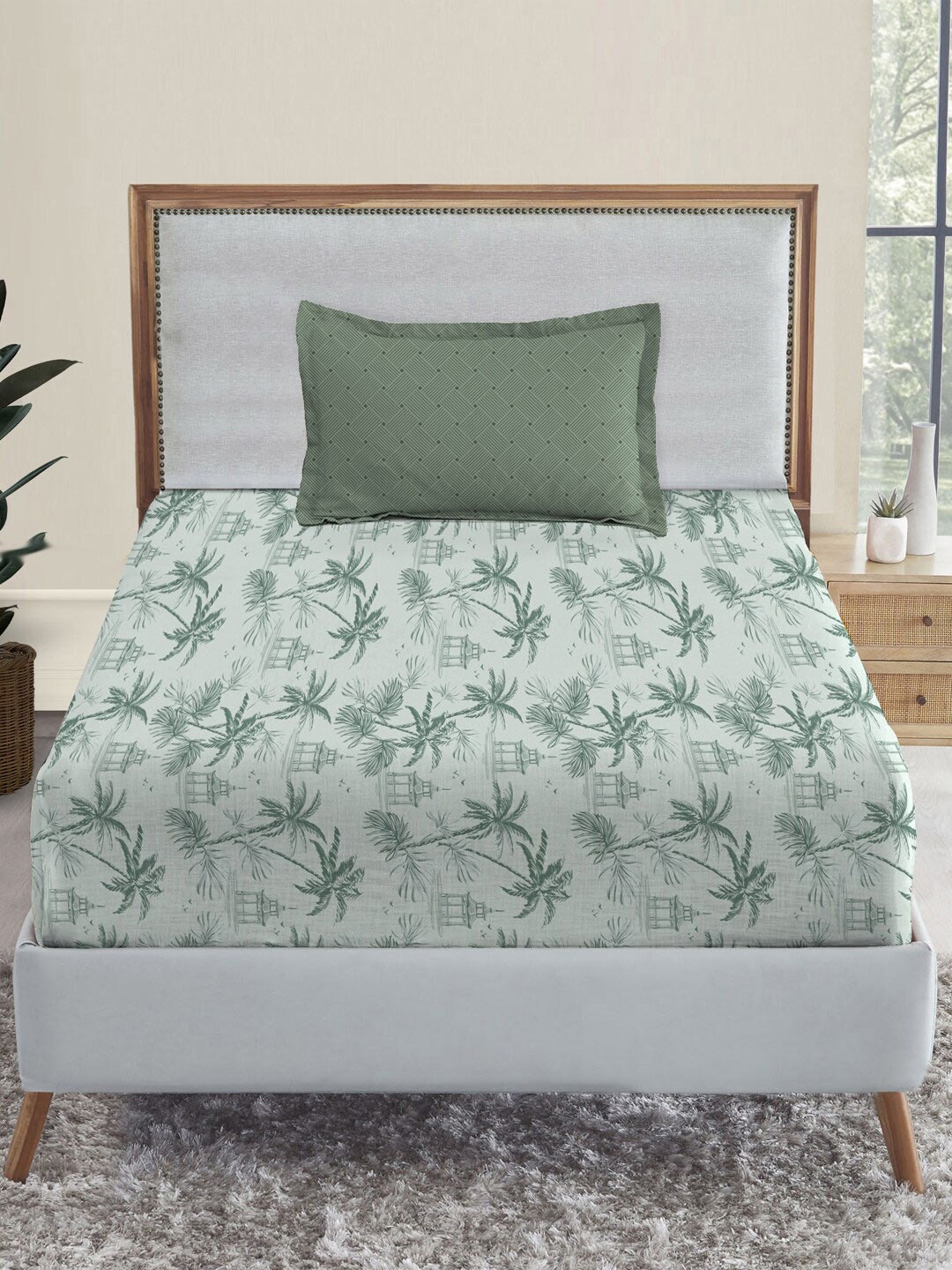 MYTRIDENT Dusk and Dawn Green Floral Pure Cotton 144 TC Single Bedsheet 1 Pillow Cover
MYTRIDENT Dusk and Dawn Green Floral Pure Cotton 144 TC Single Bedsheet 1 Pillow Cover