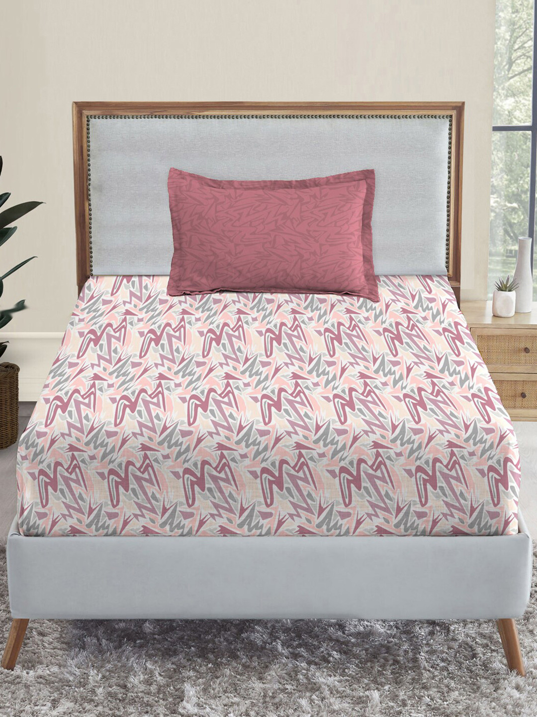 MYTRIDENT Dusk and Dawn Pink White Pure Cotton 144 TC Single Bedsheet with 1 Pillow Cover
MYTRIDENT Dusk and Dawn Pink White Pure Cotton 144 TC Single Bedsheet with 1 Pillow Cover