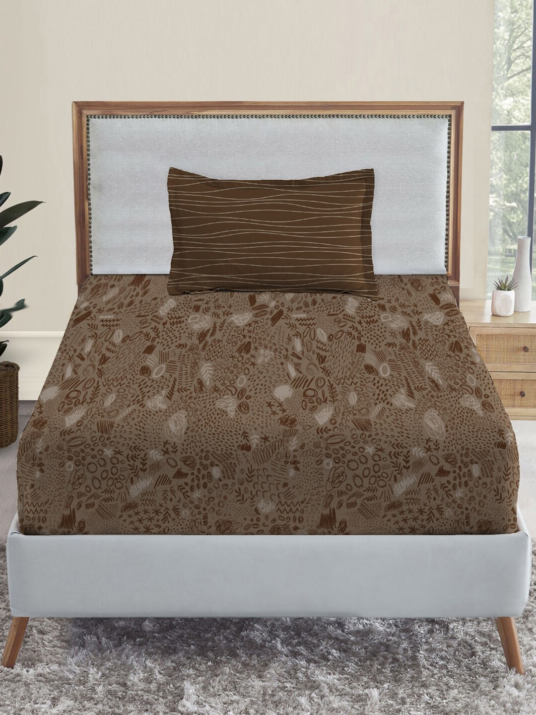 MYTRIDENT Dusk and Dawn Brown Grey Pure Cotton 144 TC Single Bedsheet with 1 Pillow Cover
MYTRIDENT Dusk and Dawn Brown Grey Pure Cotton 144 TC Single Bedsheet with 1 Pillow Cover
