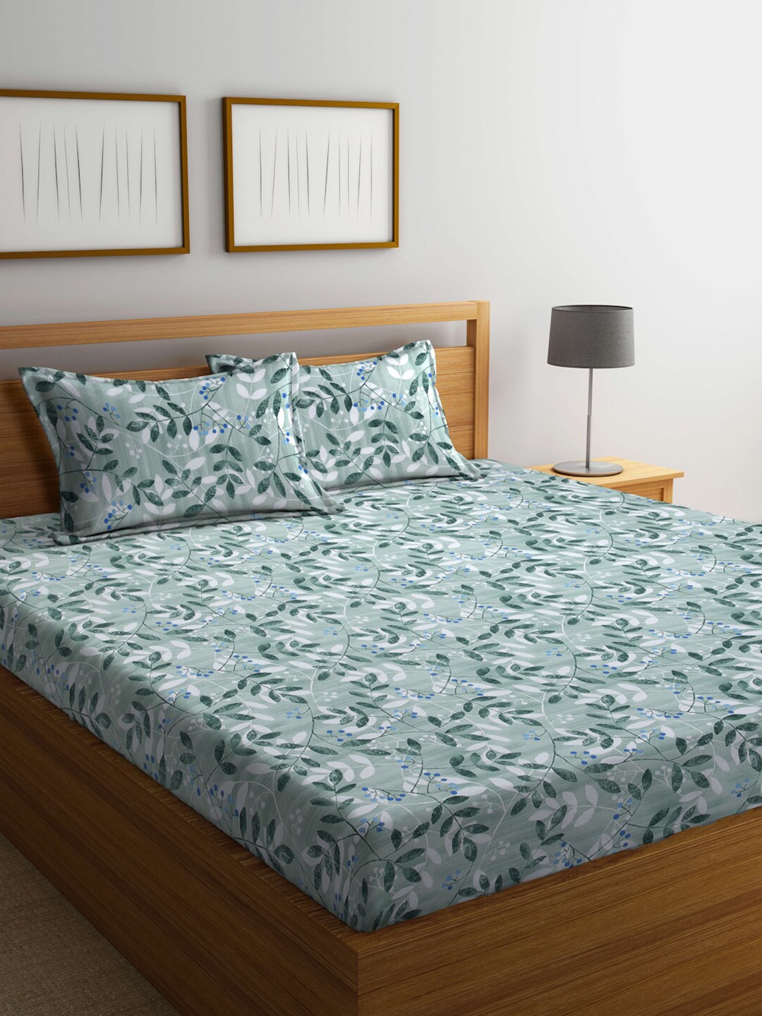 BOMBAY DYEING Celebrating India Green & White Printed Cotton120 TC Queen Bedsheet Set
BOMBAY DYEING Celebrating India Green & White Printed Cotton120 TC Queen Bedsheet Set