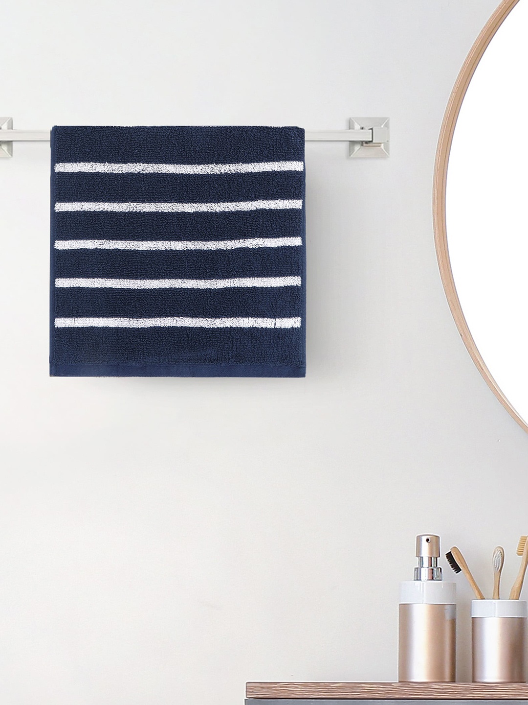 Home Centre Navy Blue & White Striped Colour Refresh Essence 150 GSM Cotton Face Towel
Home Centre Navy Blue & White Striped Colour Refresh Essence 150 GSM Cotton Face Towel
