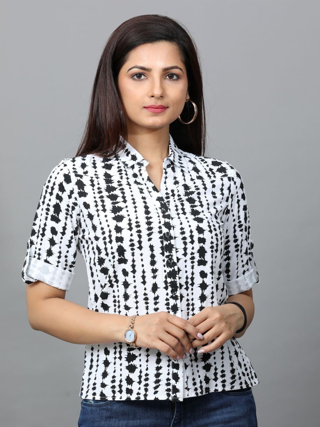 Tallwalker Standard Abstract Printed Spread Collar Roll-Up Sleeves Casual Shirt, Black
Tallwalker Standard Abstract Printed Spread Collar Roll-Up Sleeves Casual Shirt, Black