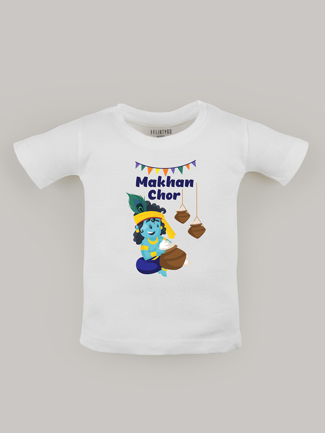FFLIRTYGO Kids Little Krishna Graphic Printed Round Neck Cotton Regular T-shirt, White
FFLIRTYGO Kids Little Krishna Graphic Printed Round Neck Cotton Regular T-shirt, White