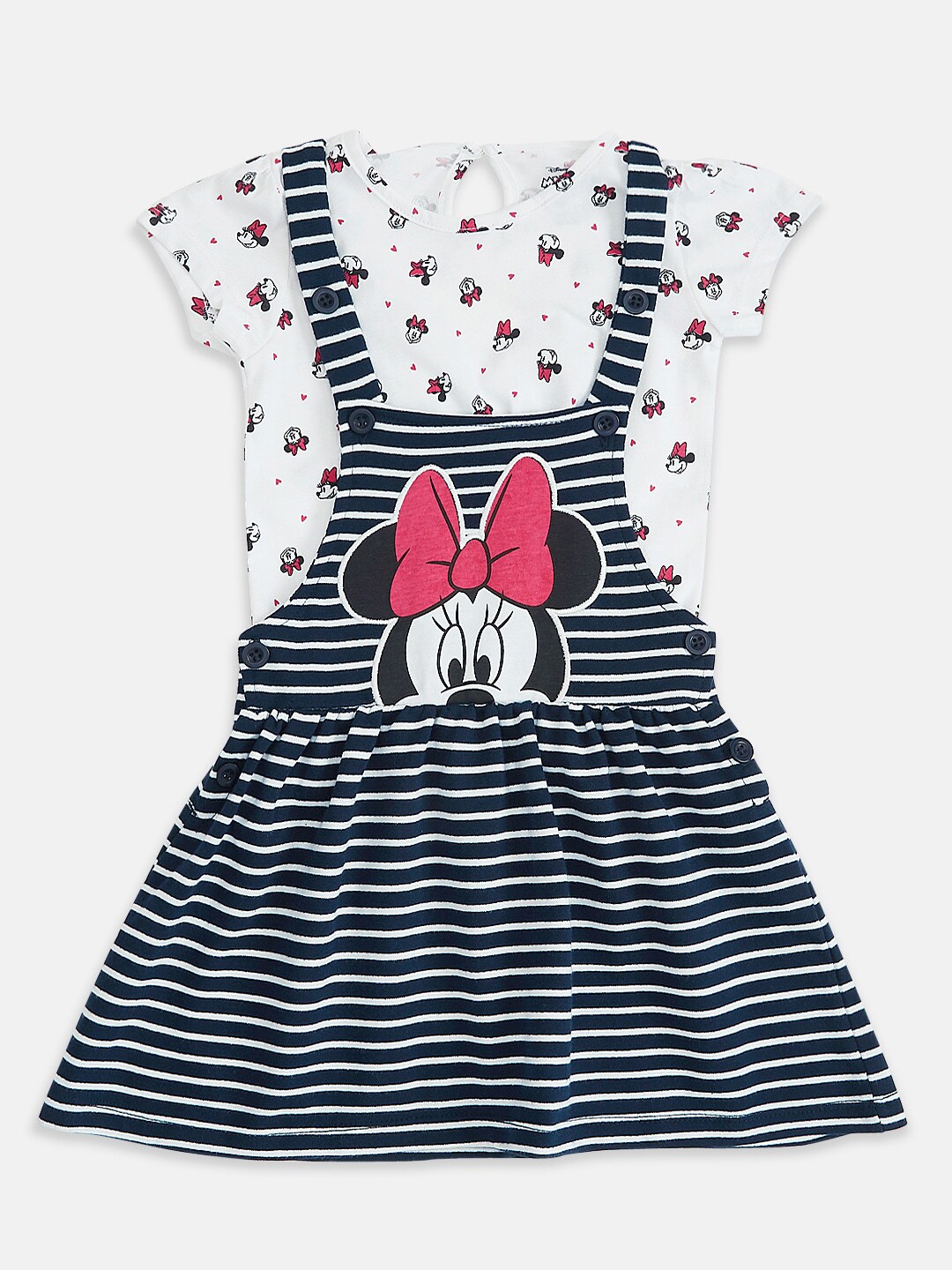 Pantaloons Baby Infants Girls Striped Minnie Mouse Cotton Pinafore Dress with T-Shirt, Navy blue
Pantaloons Baby Infants Girls Striped Minnie Mouse Cotton Pinafore Dress with T-Shirt, Navy blue