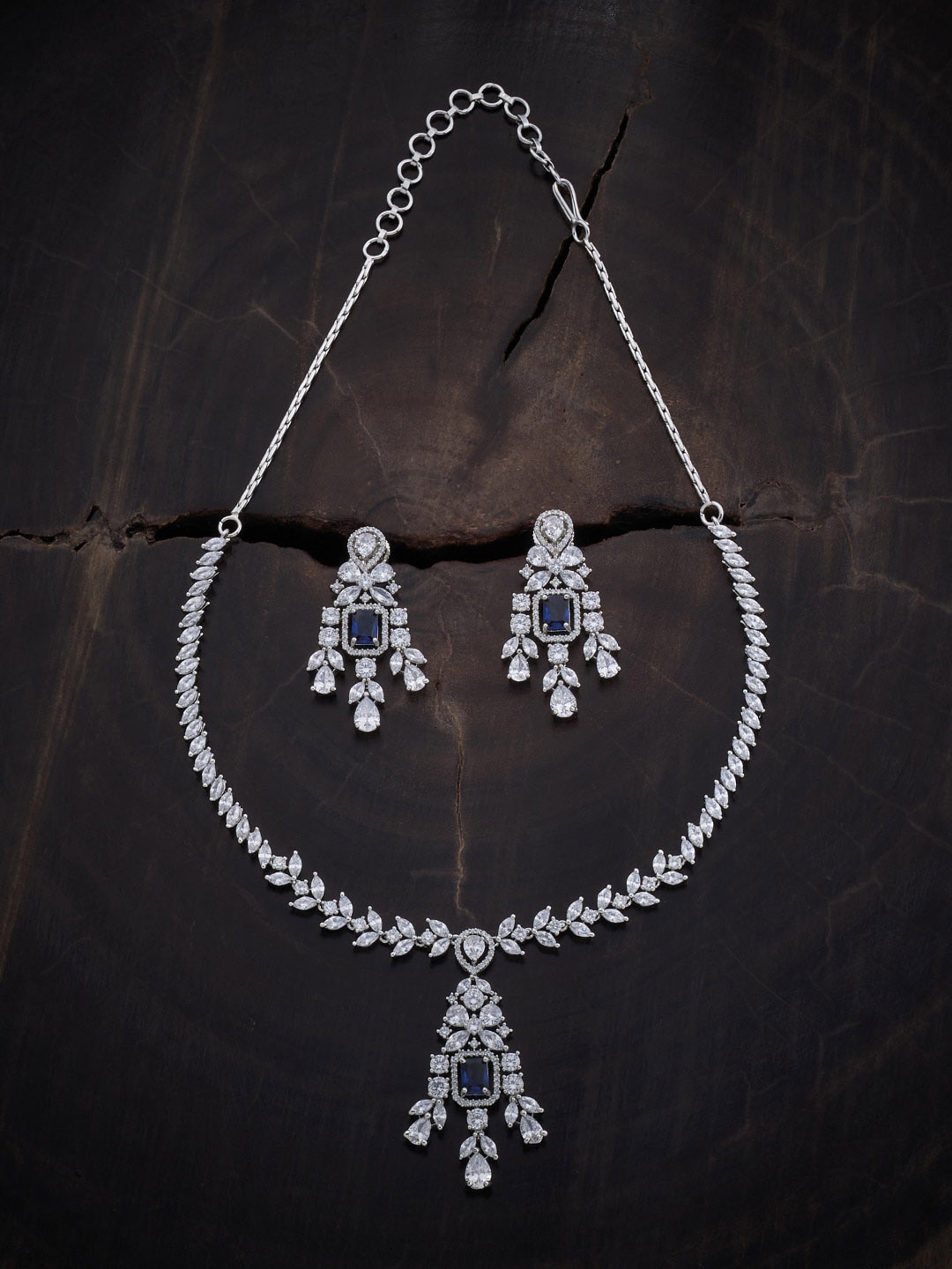 Kushal's Fashion Jewellery Rhodium-Plated Stone Studded Jewellery Set, Silver
Kushal's Fashion Jewellery Rhodium-Plated Stone Studded Jewellery Set, Silver