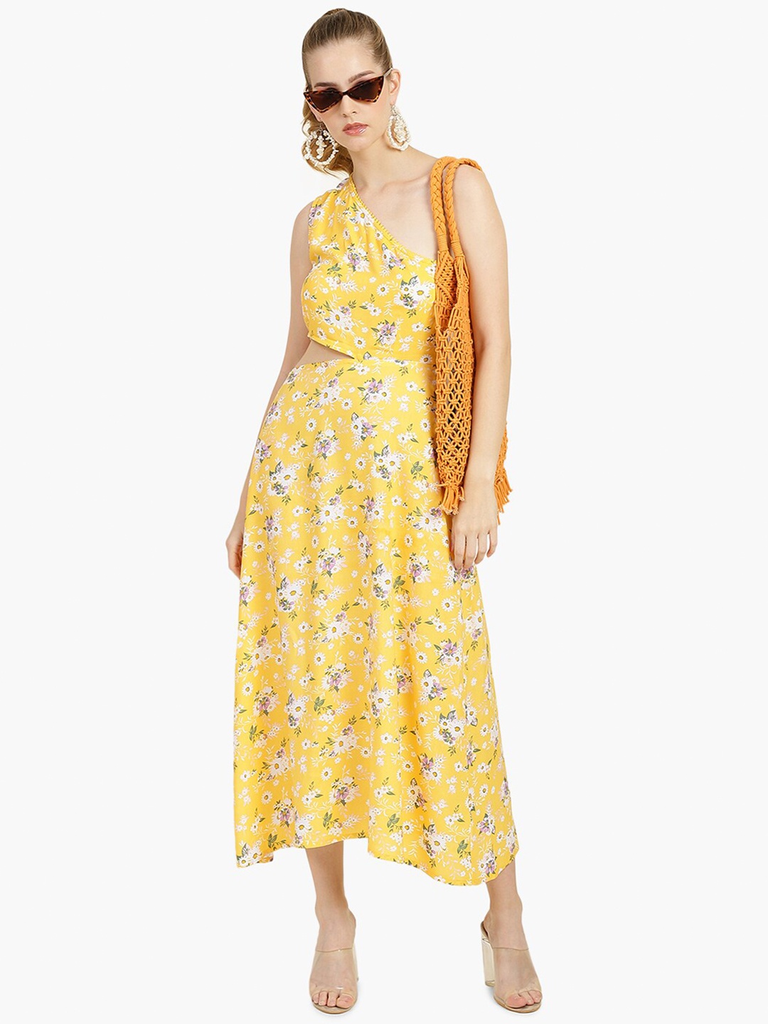 Virgio White Floral Printed One Shoulder Sleeveless Cut-Out Detail Fit & Flare Midi Dress, Yellow
Virgio White Floral Printed One Shoulder Sleeveless Cut-Out Detail Fit & Flare Midi Dress, Yellow