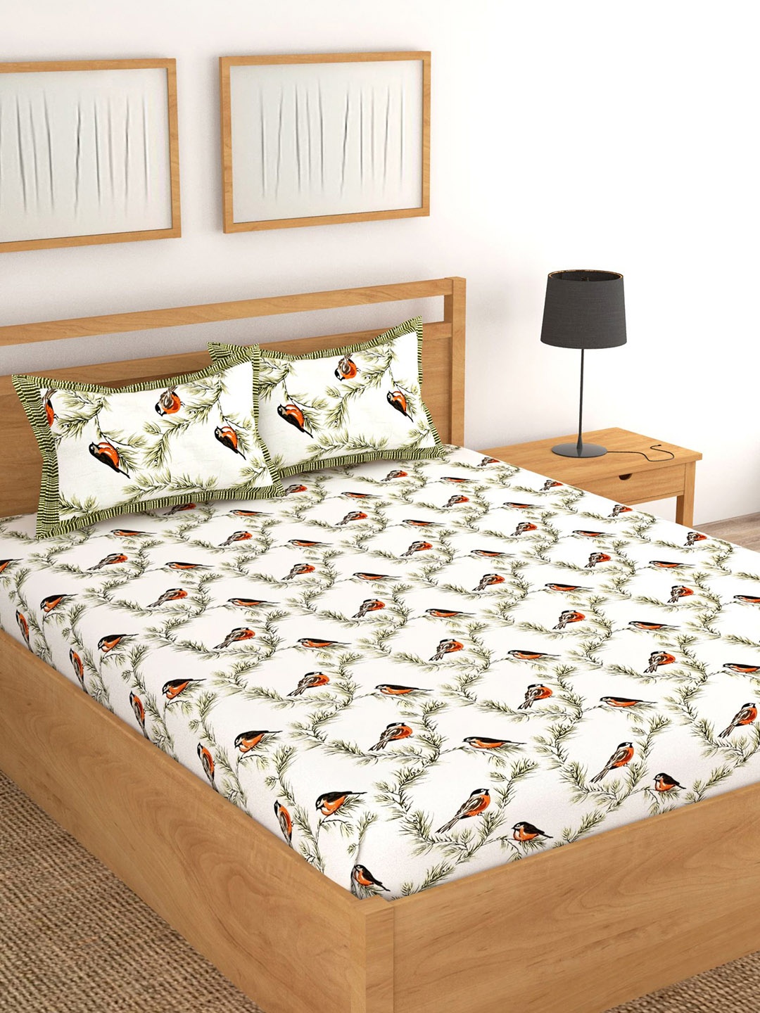 Lali Prints White & Green Floral Printed 250 TC Cotton King Bedsheet With 2 Pillow Covers
Lali Prints White & Green Floral Printed 250 TC Cotton King Bedsheet With 2 Pillow Covers