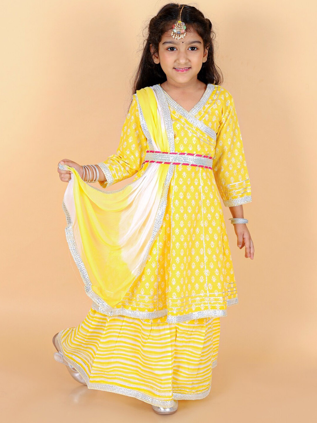 Stuffie Land Girls Ethnic Motif Printed Pure Cotton A-Line Kurta & Sharara With Dupatta, Yellow
Stuffie Land Girls Ethnic Motif Printed Pure Cotton A-Line Kurta & Sharara With Dupatta, Yellow