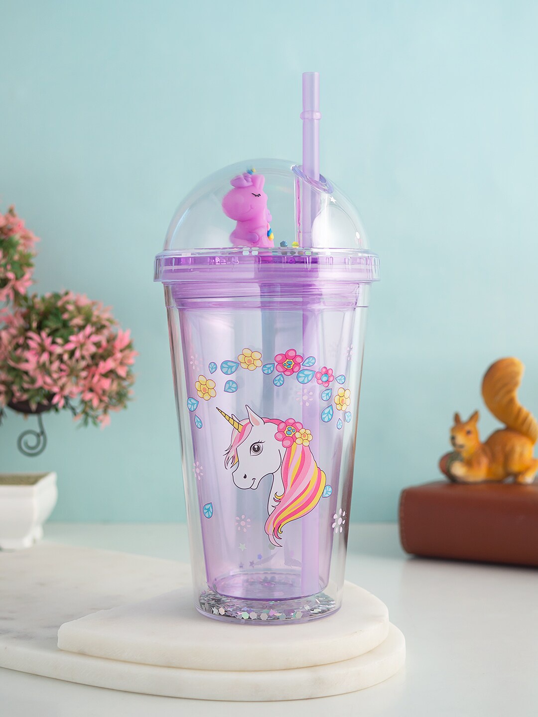 Golden Peacock Kids Purple Colored & Pink Printed Acrylic Sipper Bottle With Straw - 450ml
Golden Peacock Kids Purple Colored & Pink Printed Acrylic Sipper Bottle With Straw - 450ml